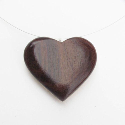 Wood and Silver 925 Necklace5th Anniversary GiftWooden JewellerySilver Leaf NeckletWalnut Wood Jewellery