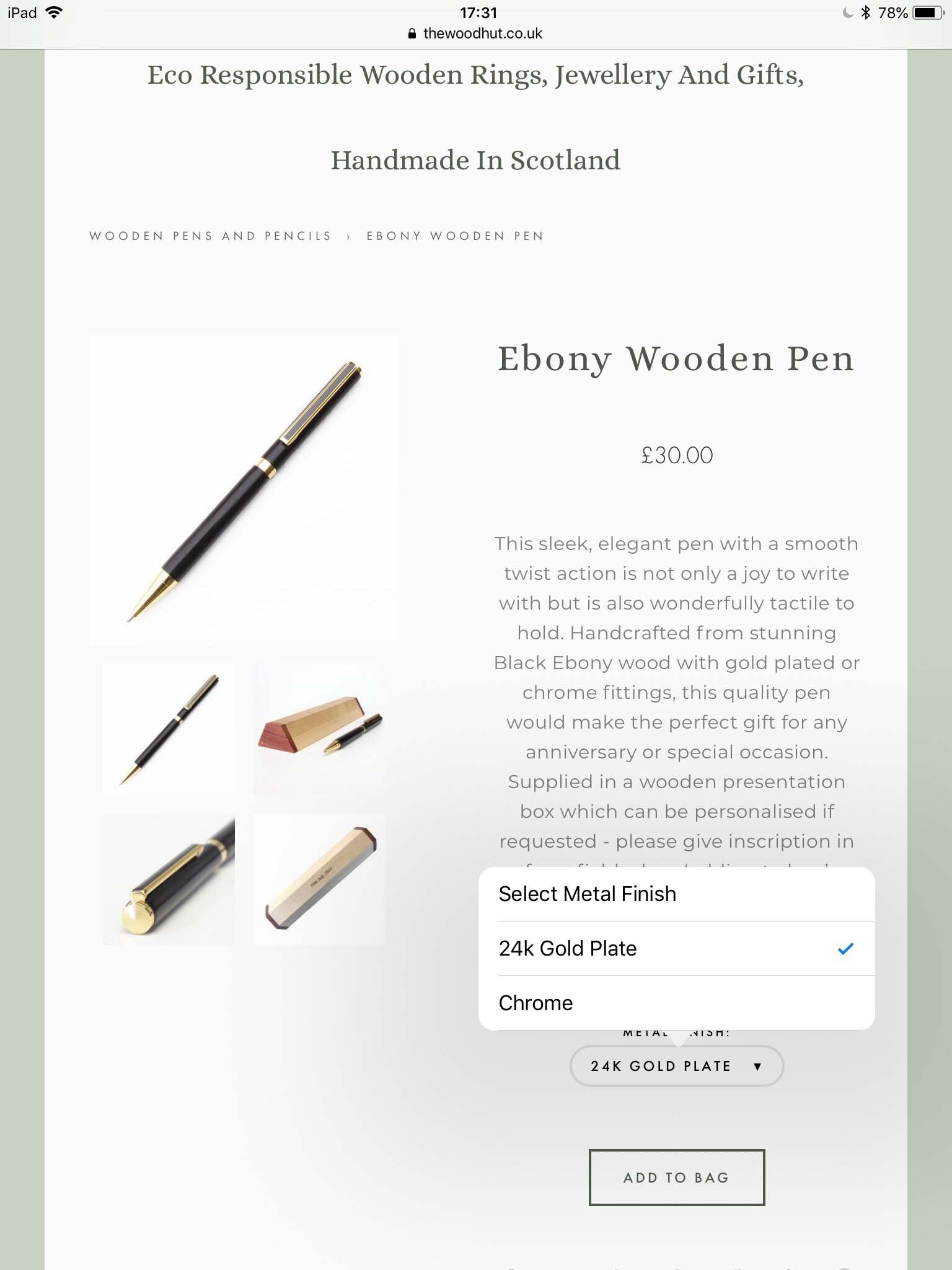user friendly wooden gifts checkout