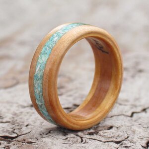 Wooden Rings - Birch Wood and Silver Bands