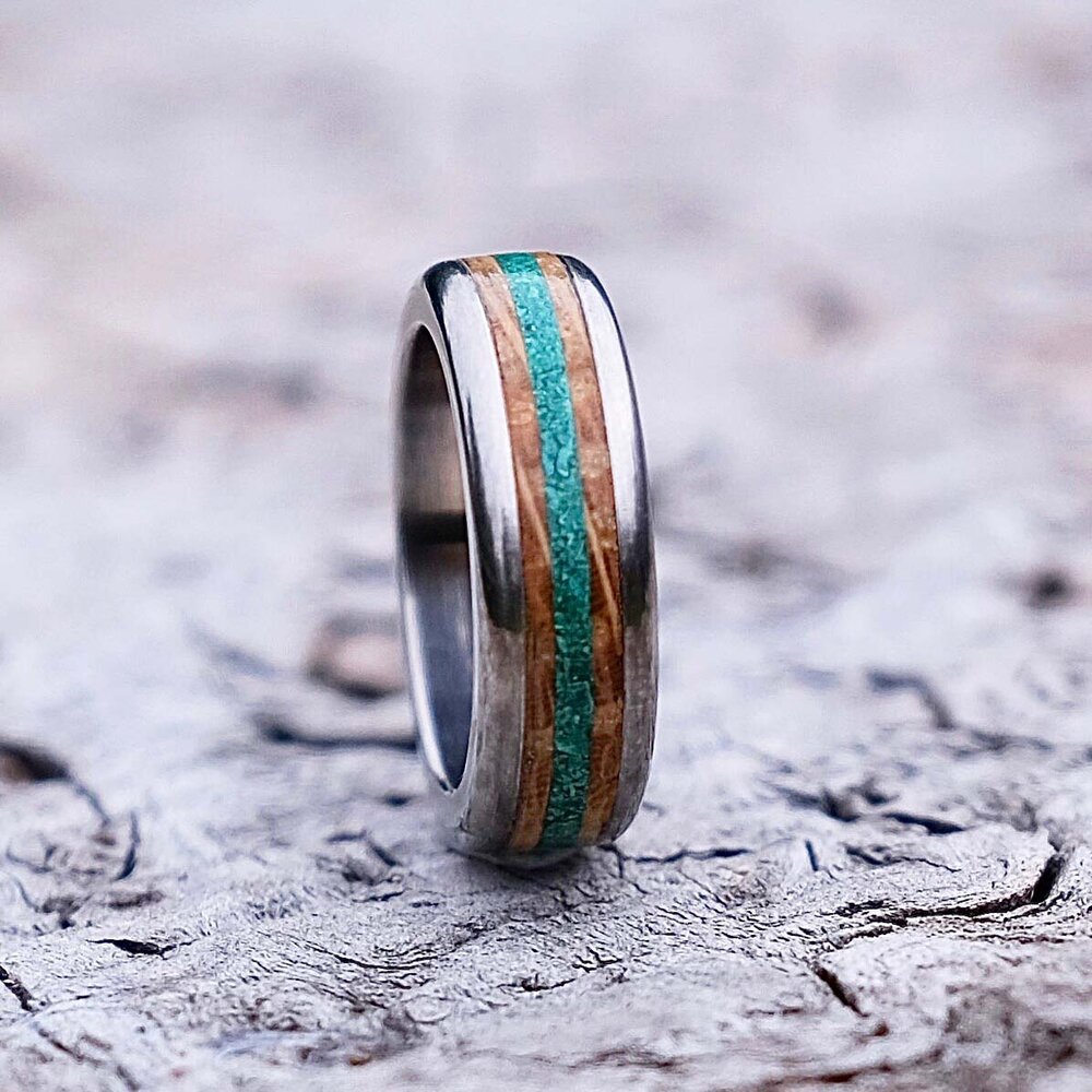ziel Dubbelzinnig Geloofsbelijdenis Titanium Wood and Malachite Ring — The Wood Hut - Beautifully Handcrafted Wooden  Rings, Jewellery and Gifts