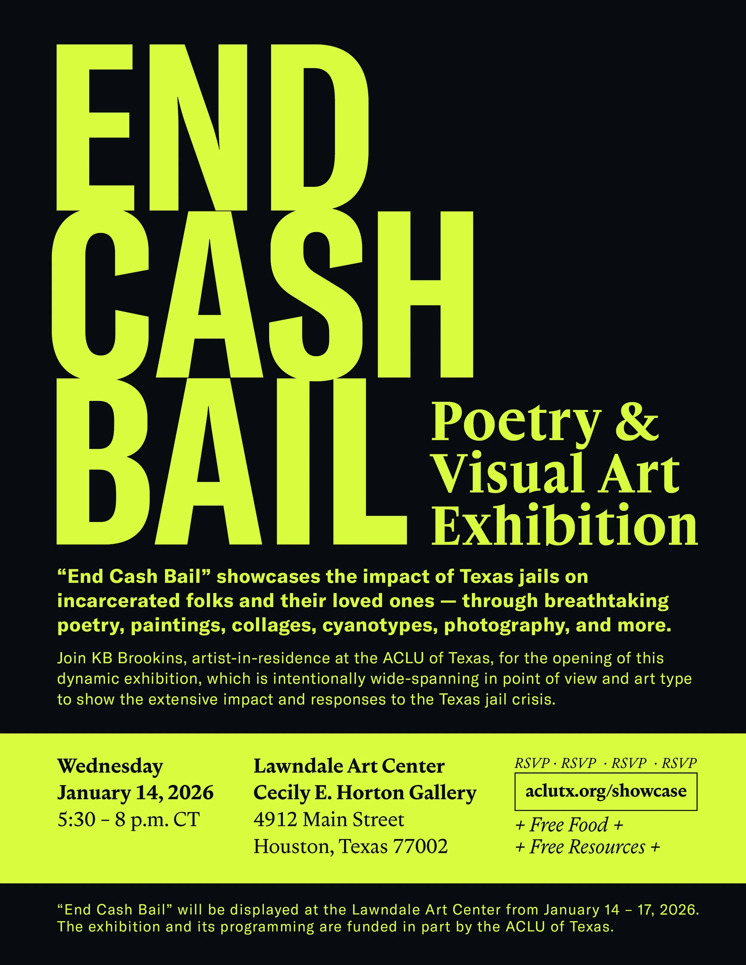 "End Cash Bail" Exhibition Opening