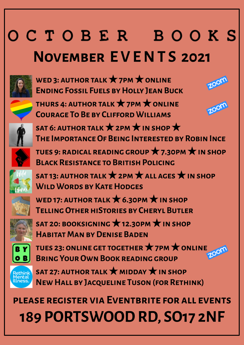 November events! — October Books