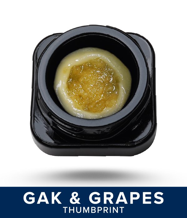 GAK & Grapes Live Hash Rosin Thumbprint. Link to blog post.