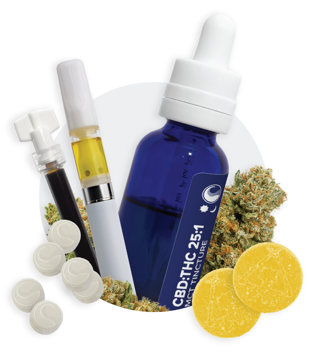 Our CBD product family includes Premium Flower, Single Source Extract, CBD-Rich RSO, MCT Tinctures, Gummies, and Lozenges