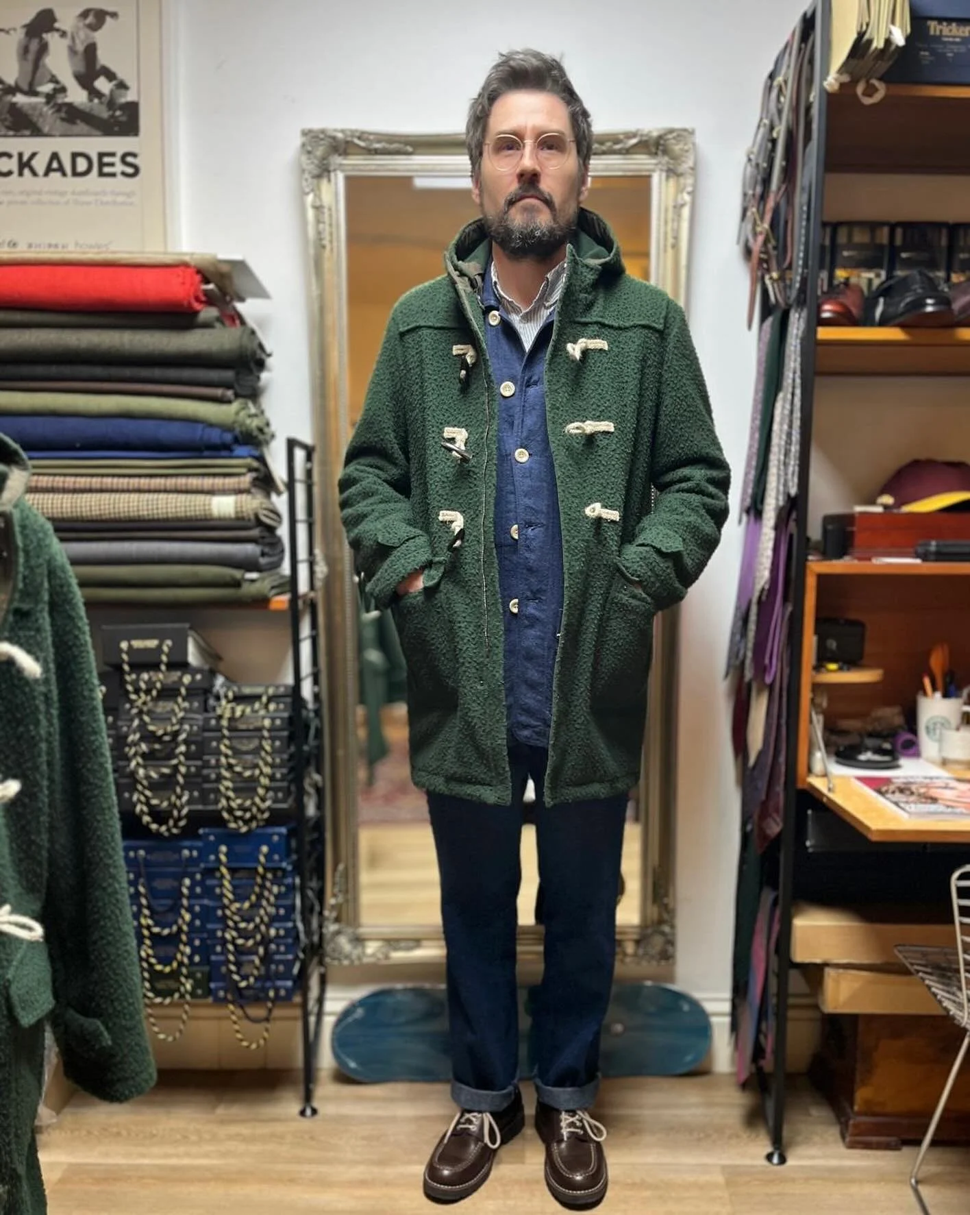 From Navy to Ivy: The Duffle Coat

Brown in Town presents our ready-to-wear duffle coat in Ivy Green Casentino wool&mdash;a fabric synonymous with rustic Italian outerwear. 

Originating in the small Tuscan town of the same name, Casentino has ancien
