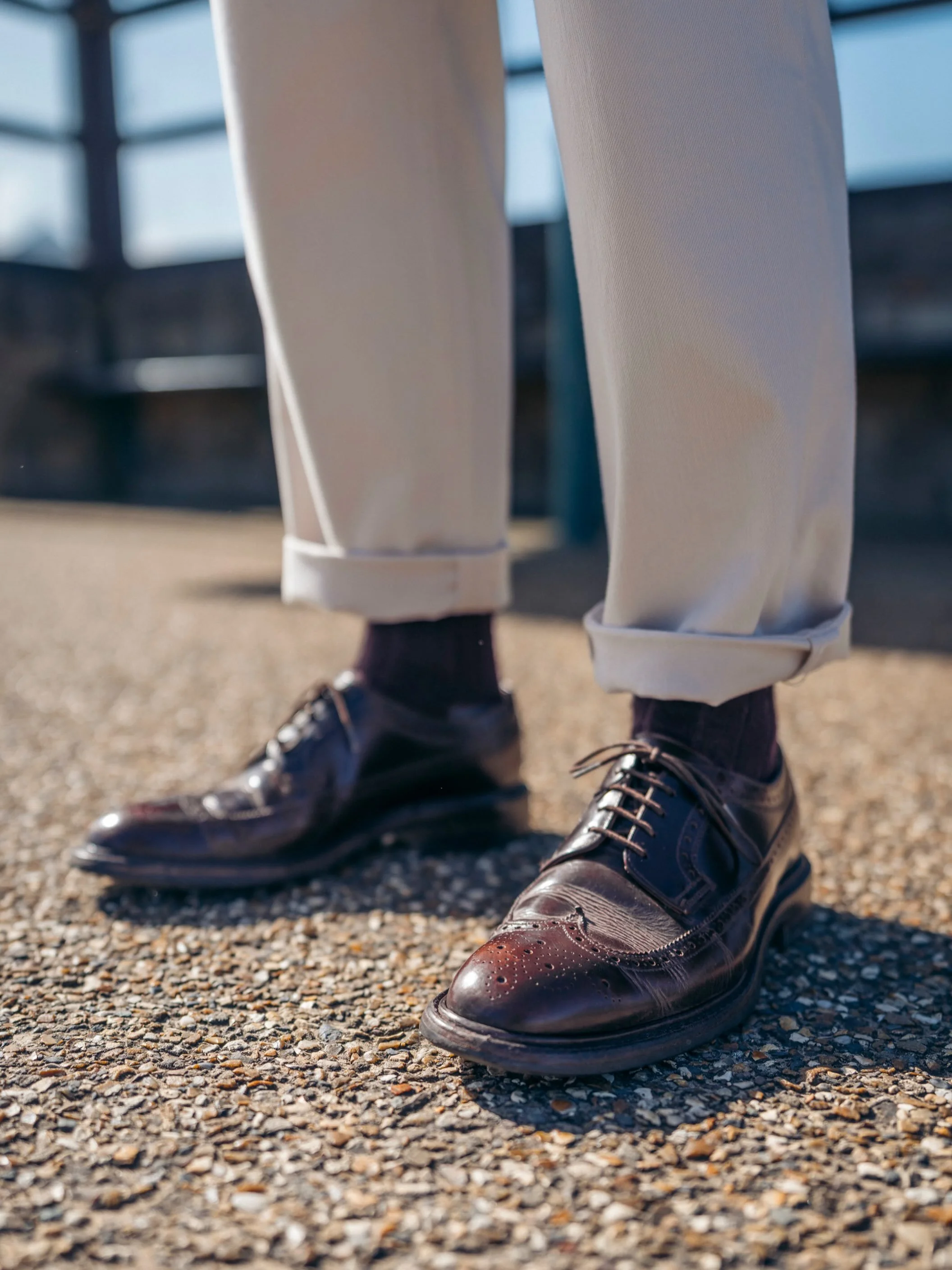 Turn it-up! 

Our Chinos come replete with a 3-4cm hem so that you can wear them at three different lengths to accomodate your choice of shoes, whether a pair of Vans, a Derby, a Dessert Boot, a Penny Loafer or even a Birkenstock! 

Enquire within.

