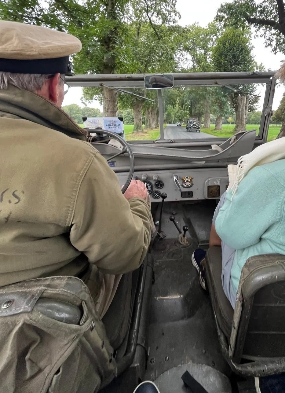 Arriving by Willies Jeep
