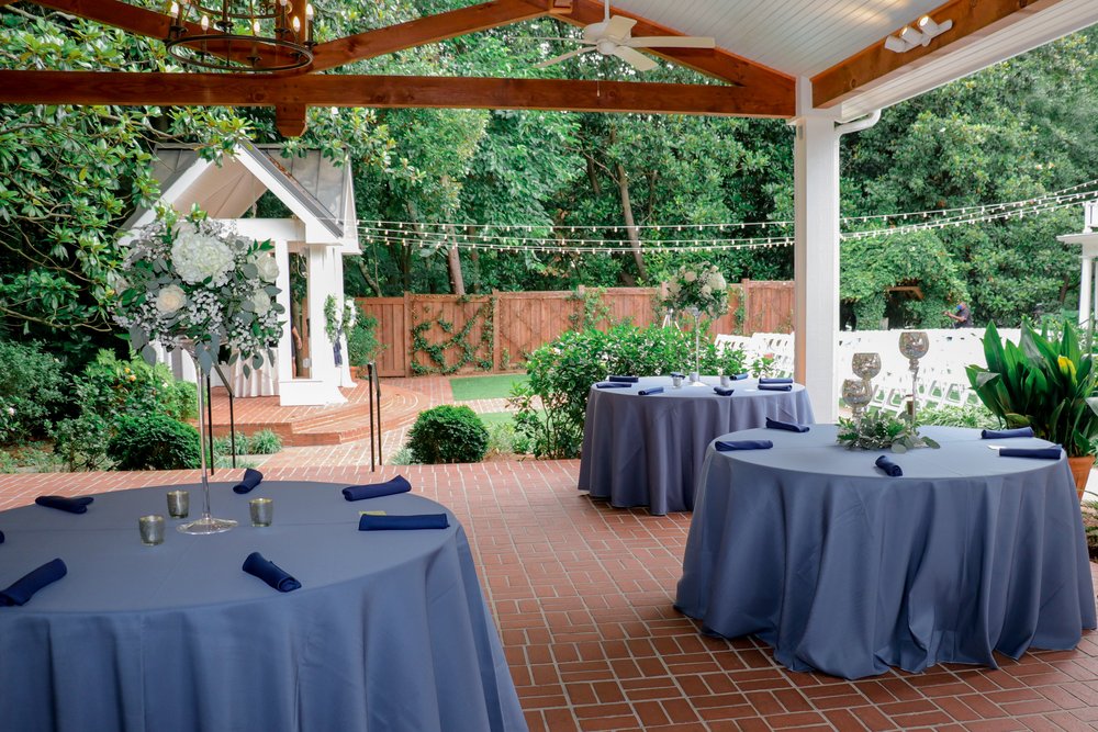   The Courtyard at Flint Hill is the perfect place for the outdoor wedding of your dreams! With a spectacular amount of space, the Courtyard can host a large dinner crowd, with option to easily transition inside to the ballroom. Photos by   Audrey Gr