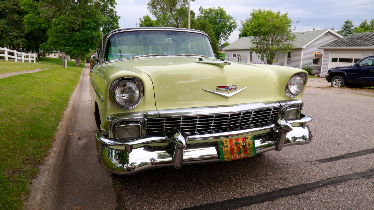 A classic Chevrolet is parked at Pioneer Village