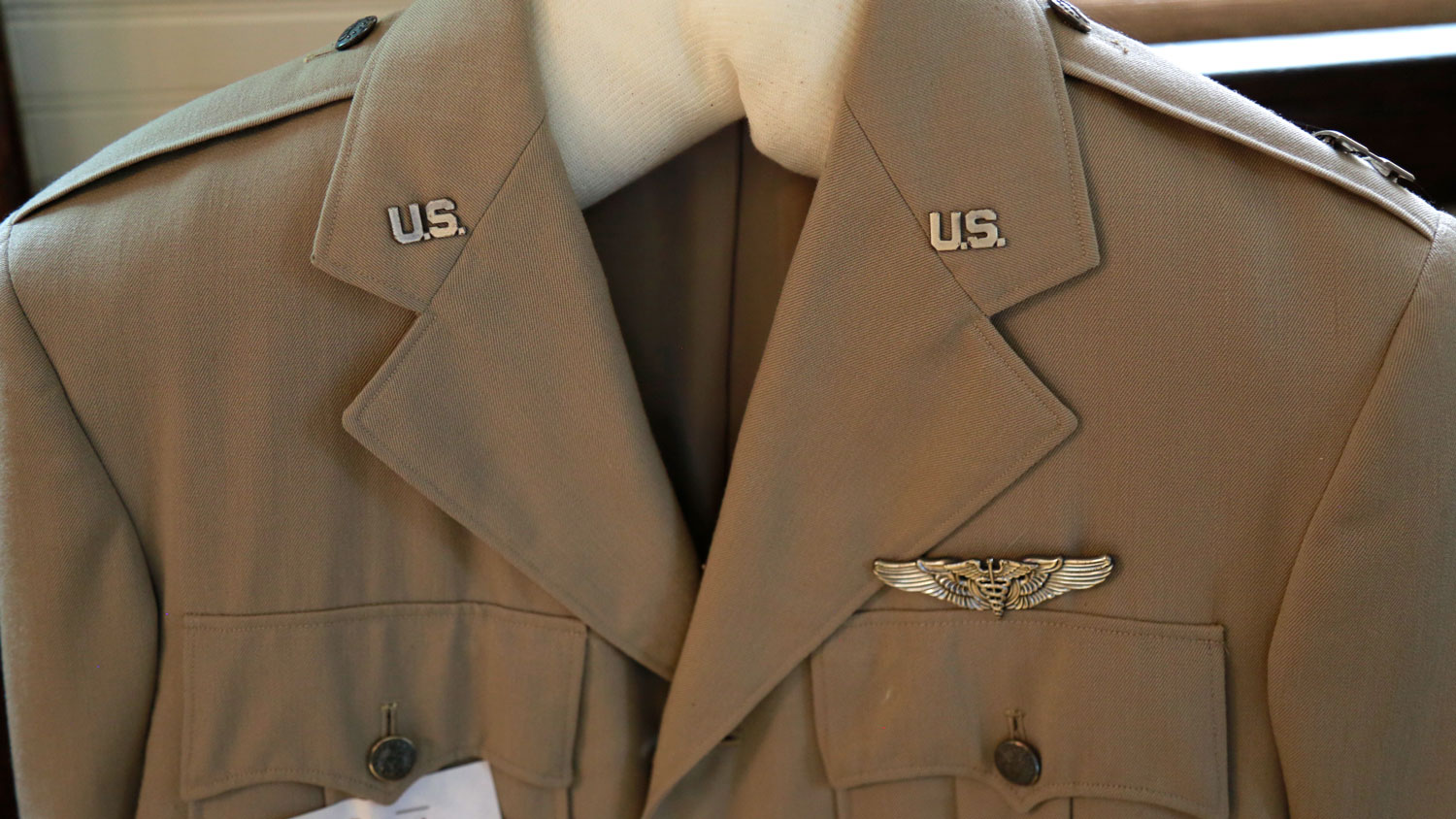 Military uniform with pins