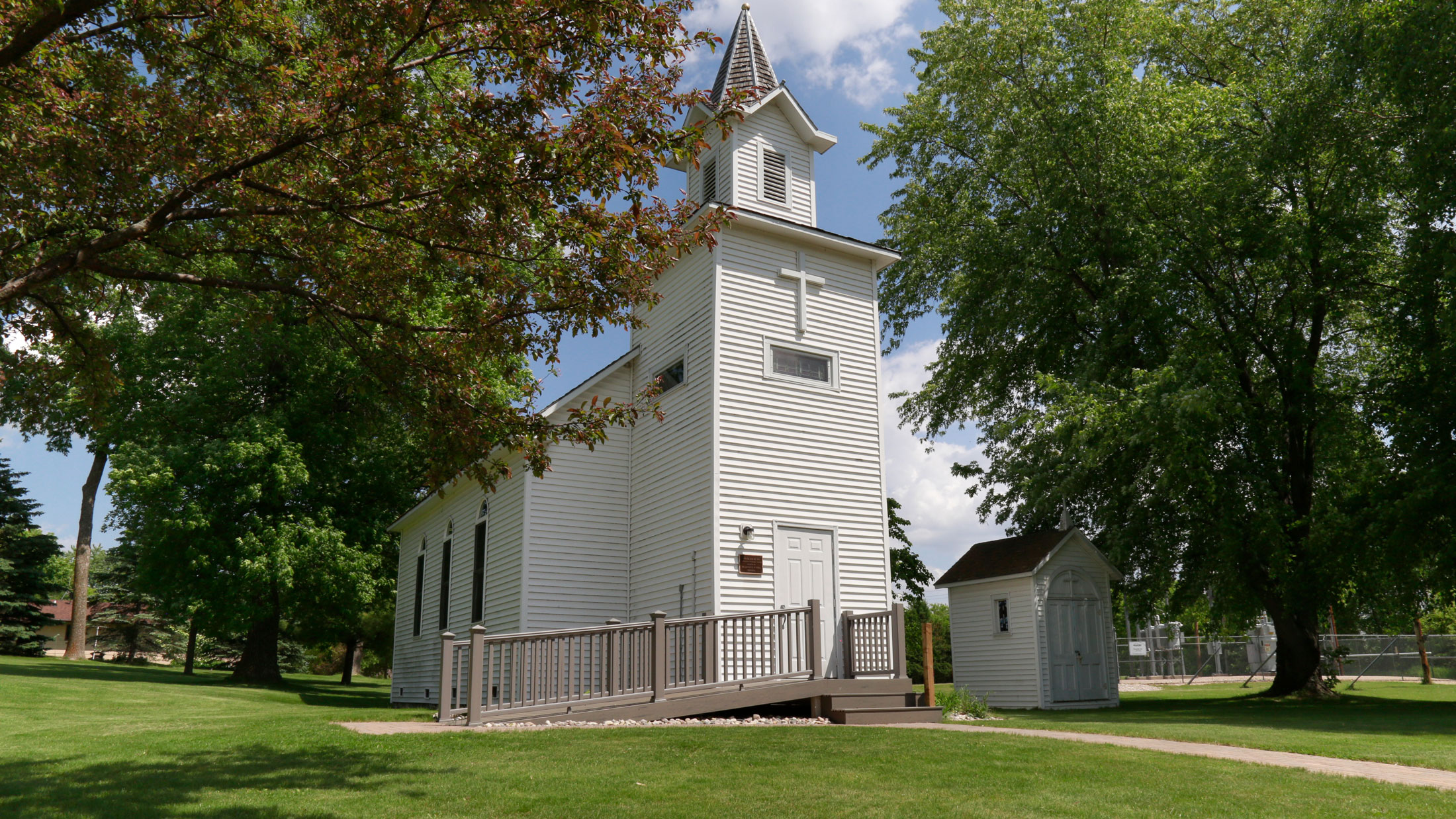 Pioneer Church in Pioneer Village at Evansville Historical Foundation