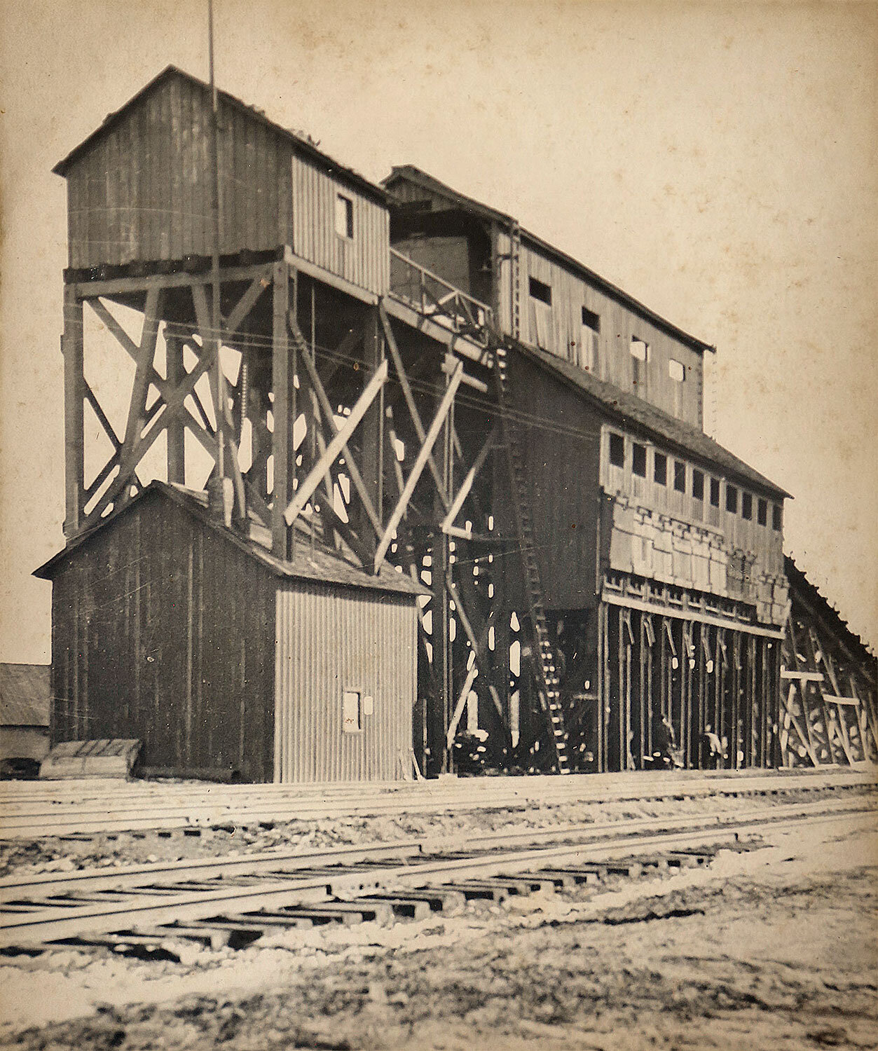 Historic railroad coal chute