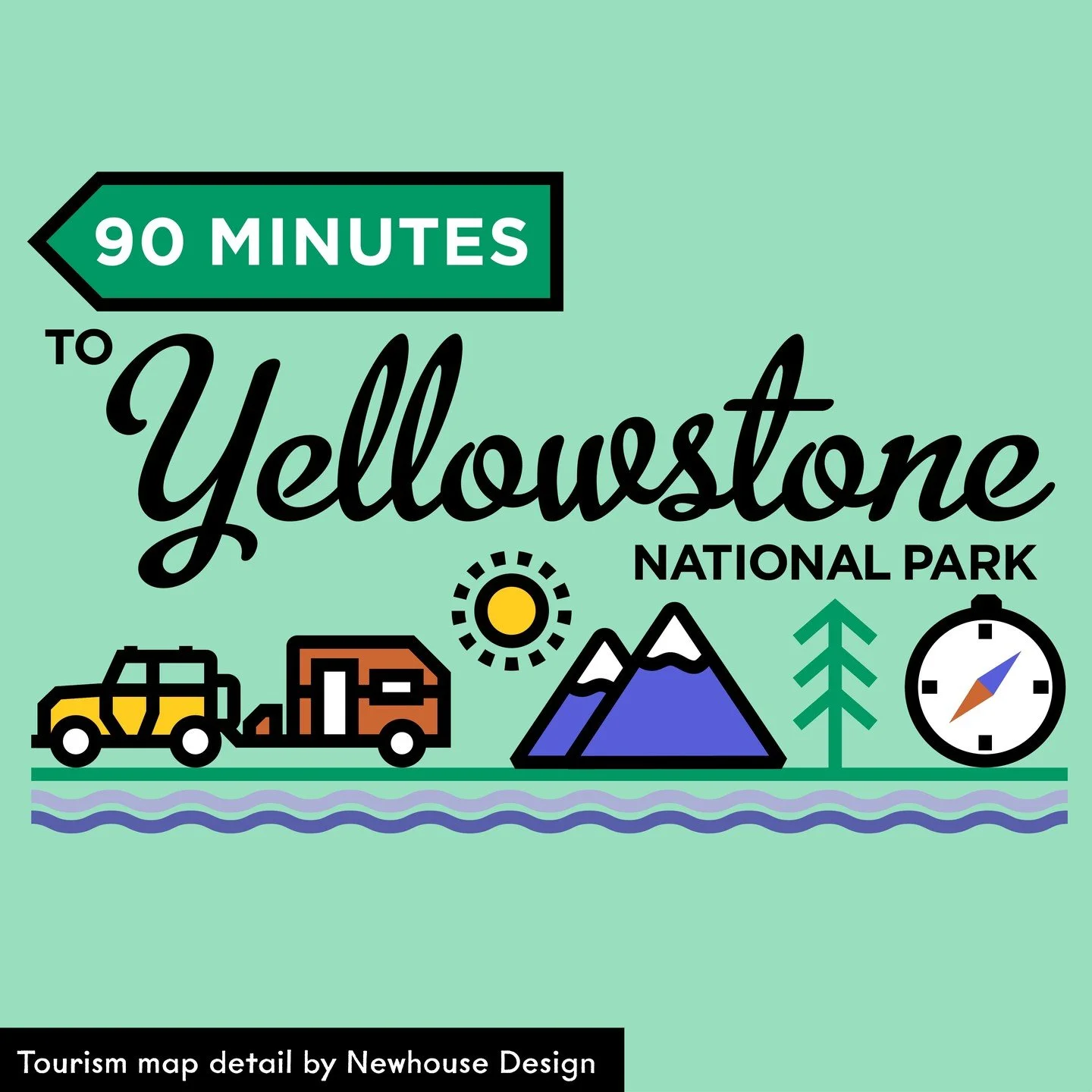 Tourism map detail for Bozeman MT.

#tourismmap
#yellowstone
#bozeman
#newhousemaps
#newhousedesign