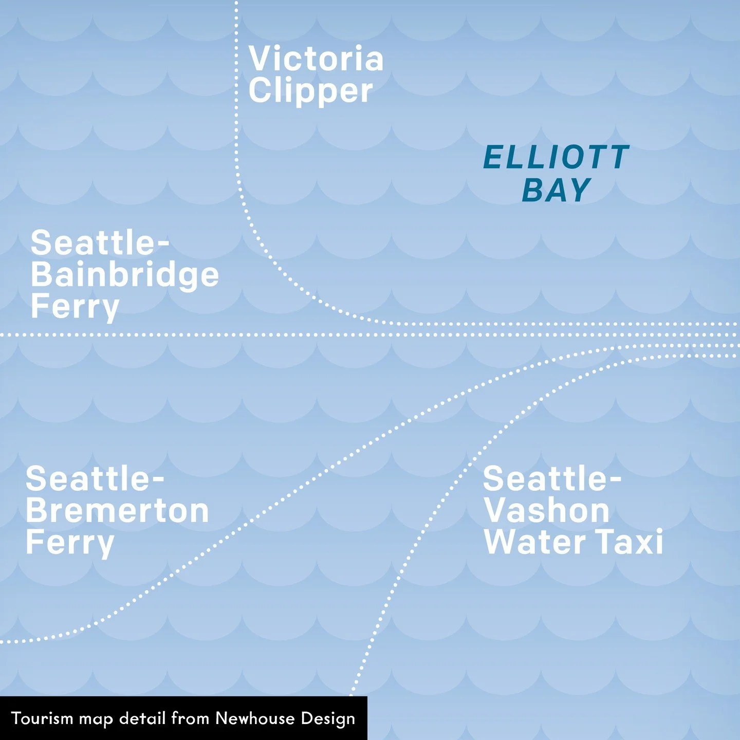 Tourism map detail from the Washington State Wine Guide; Seattle and Puget Sound.

#newhousedesign #newhousemaps
#tourismmaps
#washingtonwine