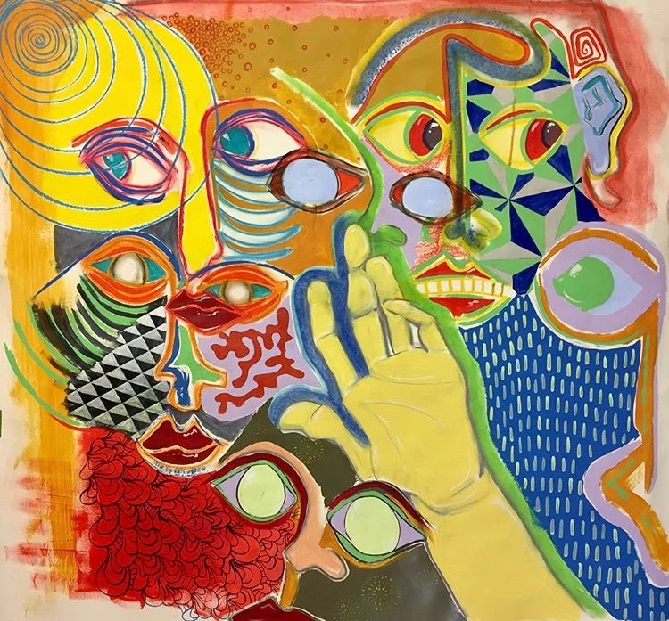 Exist 46” by 43” Acrylic and Chalk on Paper $500