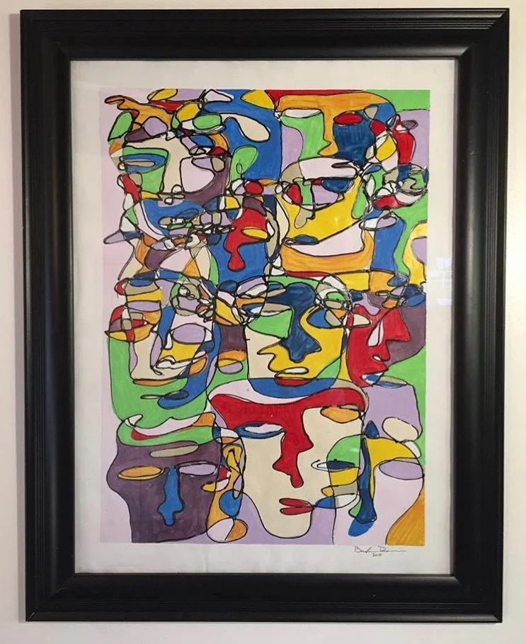 All One 22” by 28” Acrylic and Oil on Paper SOLD