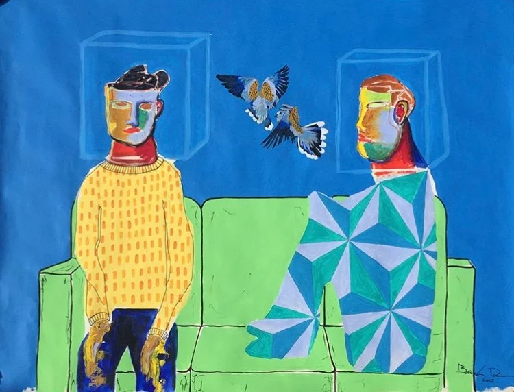 A War is Going On 58” by 42” Acrylic on Paper SOLD