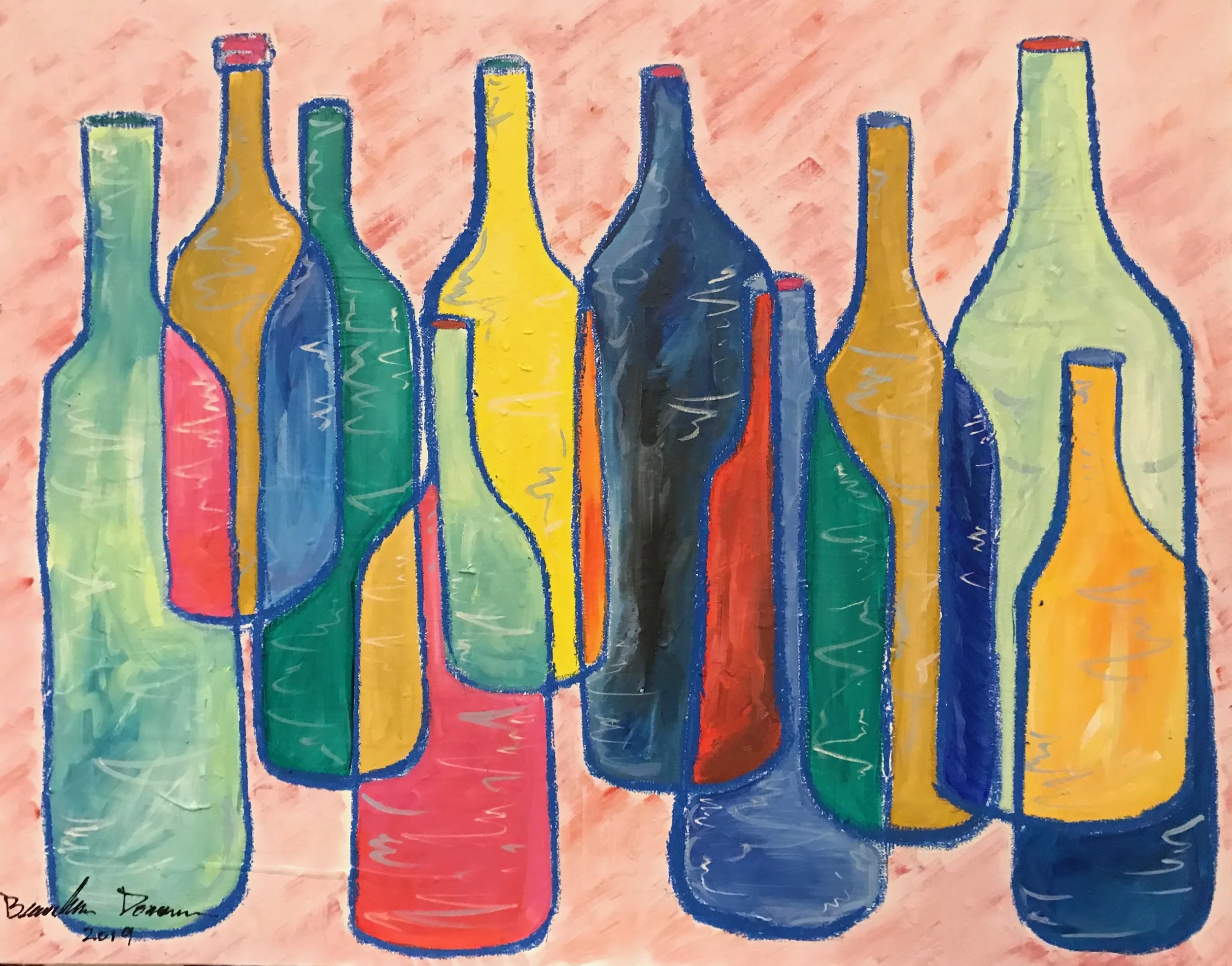 Wine 20” by 24” Acrylic and Oil on Canvas SOLD