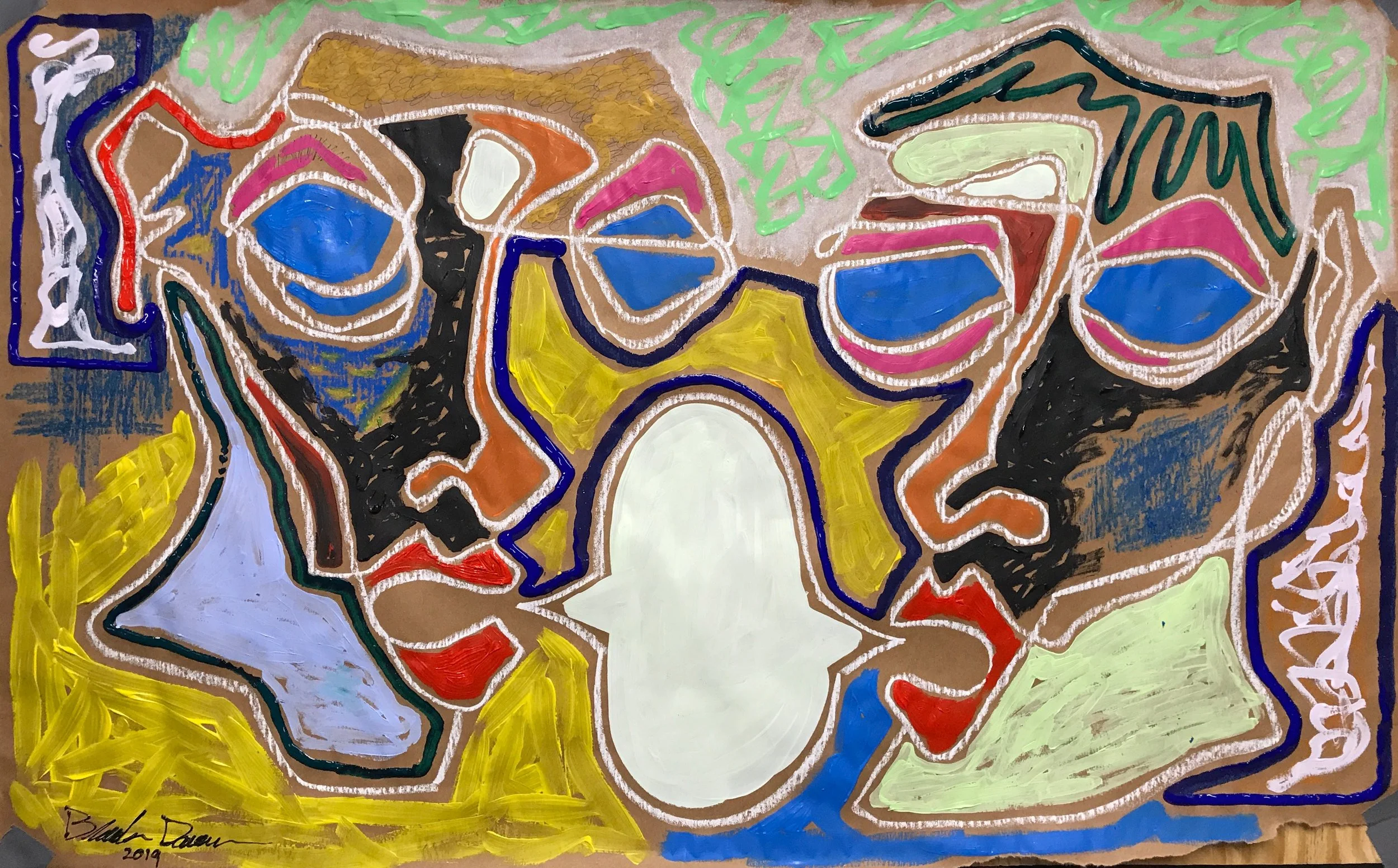 What Others Share 42” by 24” Acrylic, Oil, and Wax on Paper $500