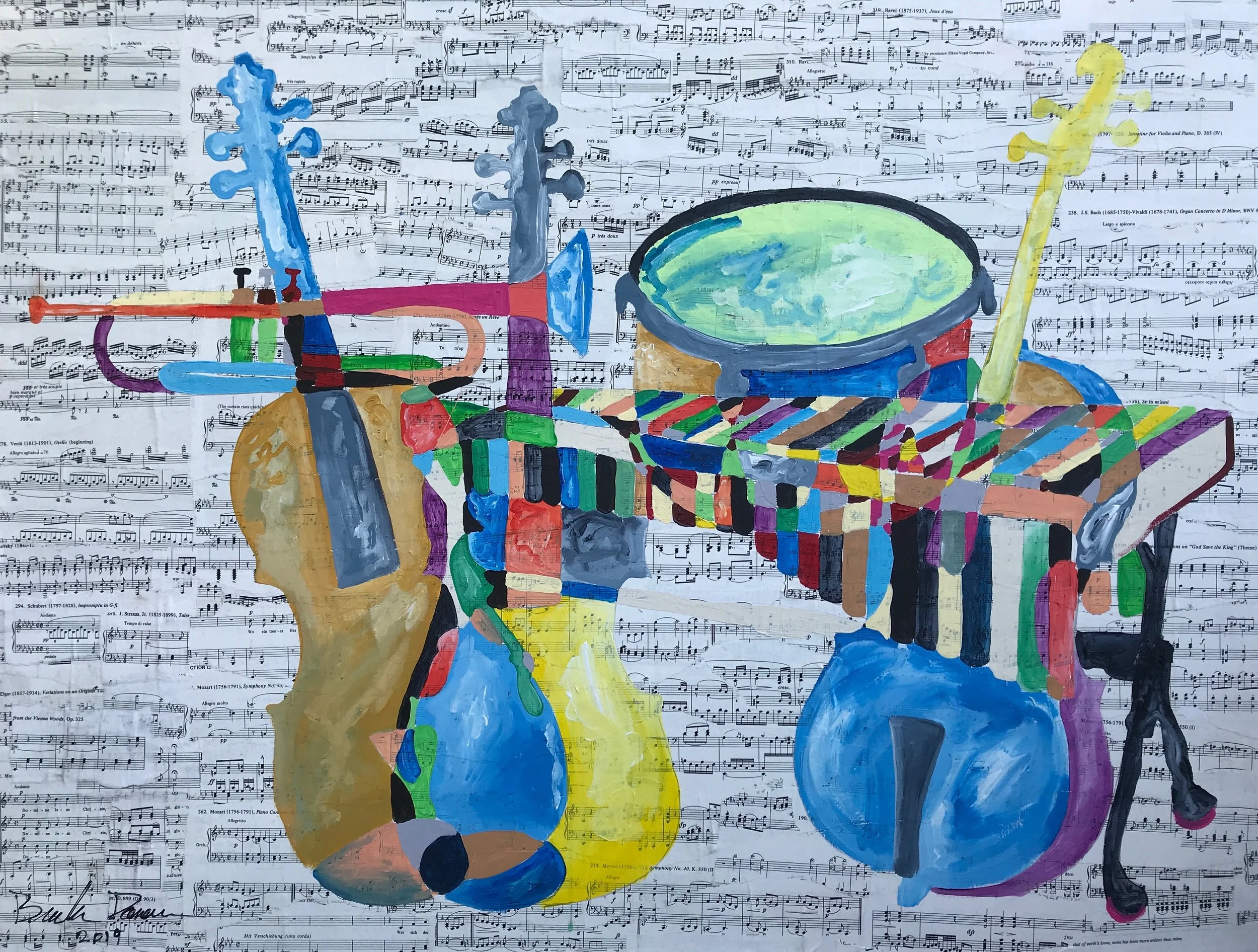 Symphony #2 Acrylic on Paper and Canvas. Commission for the Pittsburgh Symphony Orchestra SOLD