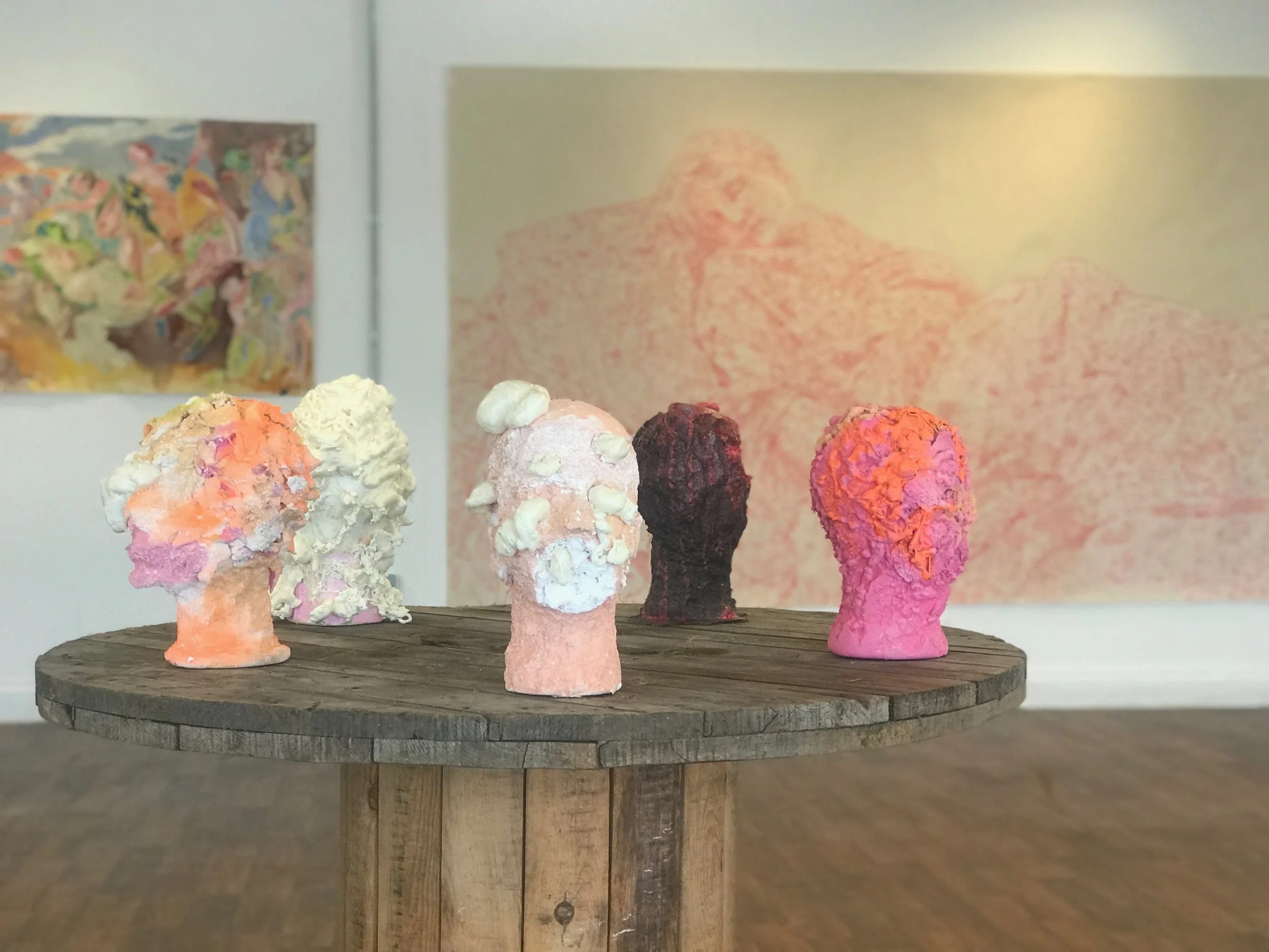 Foreground: ‘Rotten Heads’ by Matt Bray & Adam Newton. Background: ‘Who brings a goat to a party? (version II)’ and ‘She’s gone away (for Kate)’ by Matt Bray