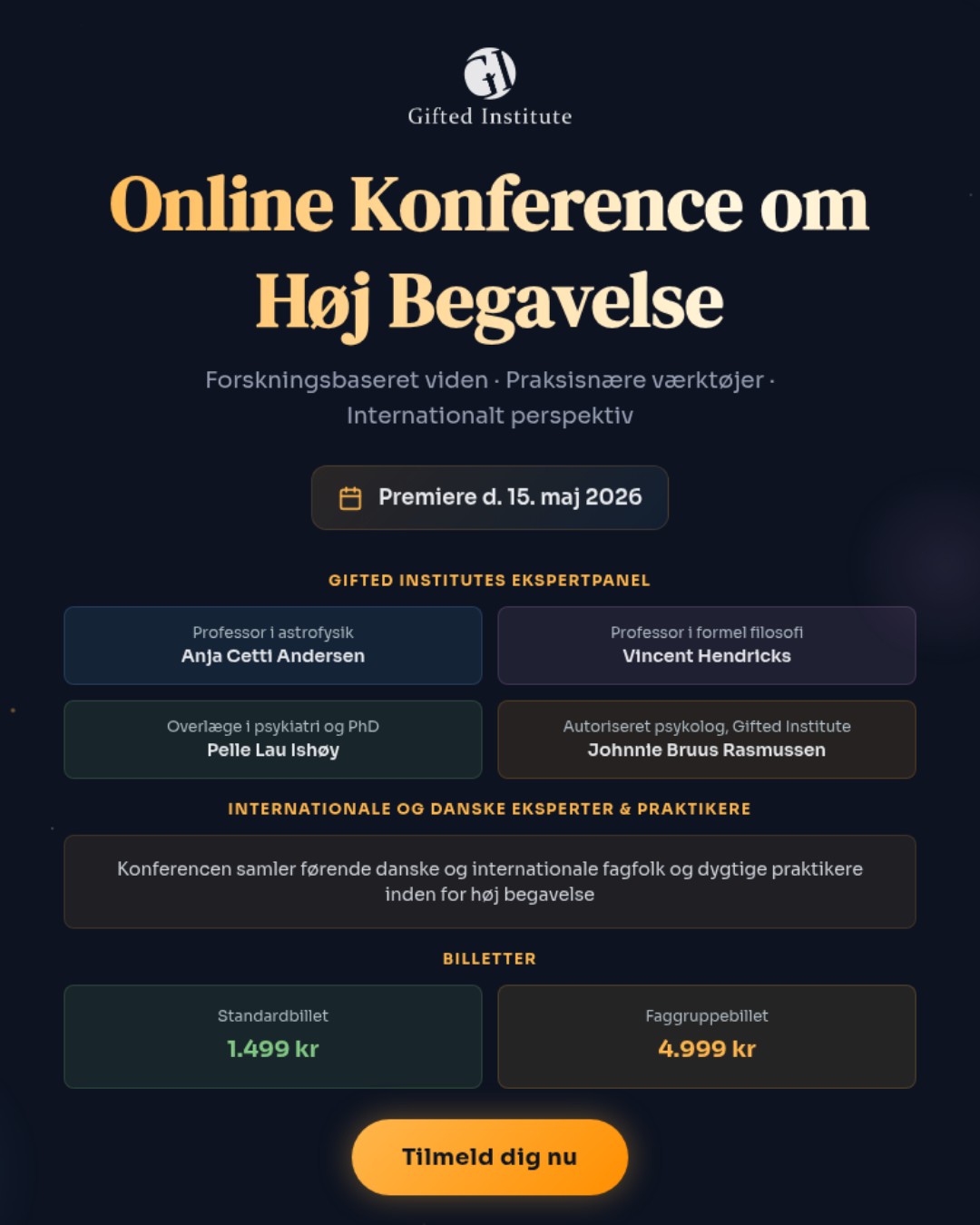 Gifted Institute årskonference om høj begavelse (inkl. rabatkode kun til dig)
