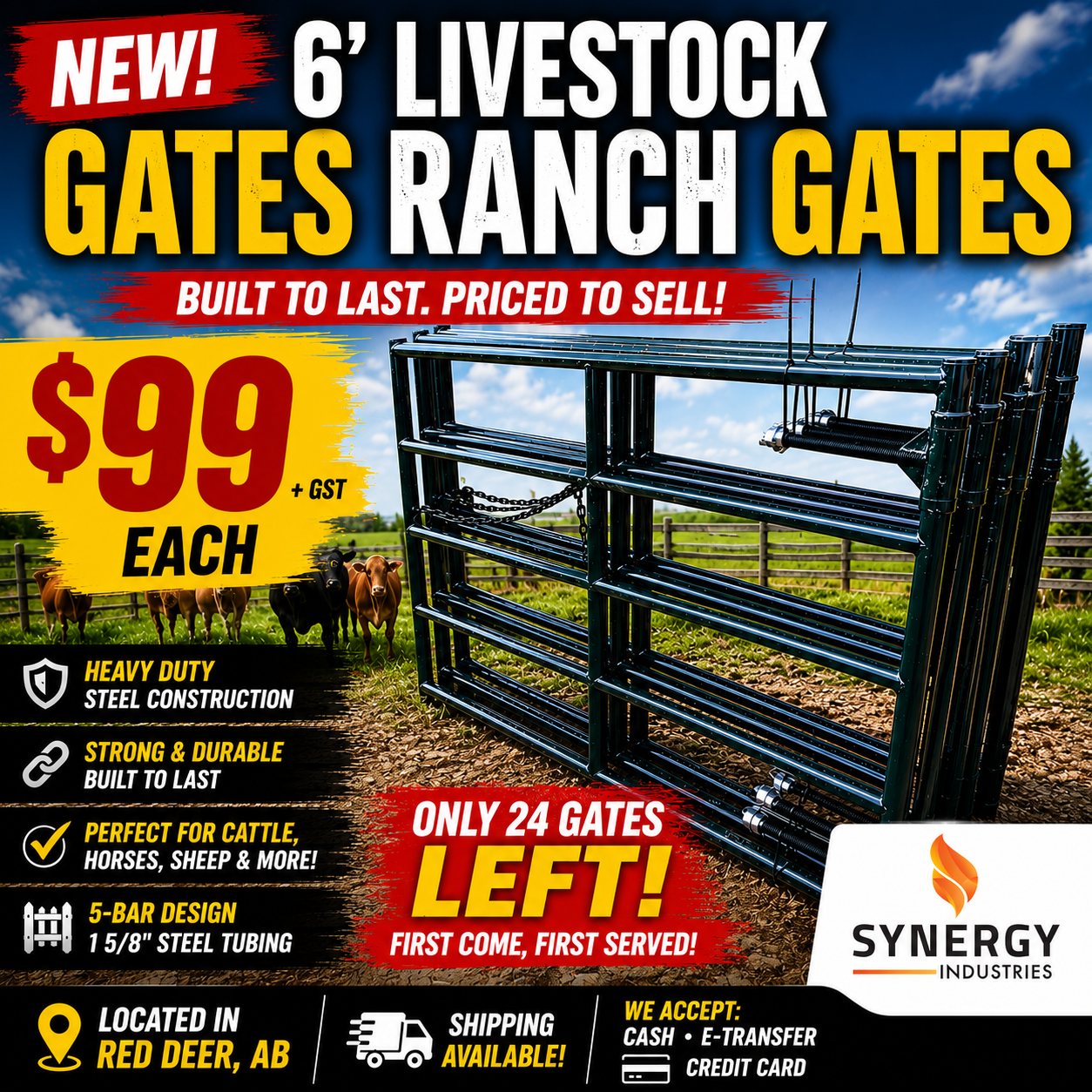NEW 6' LIVESTOCK GATES RANCH GATES