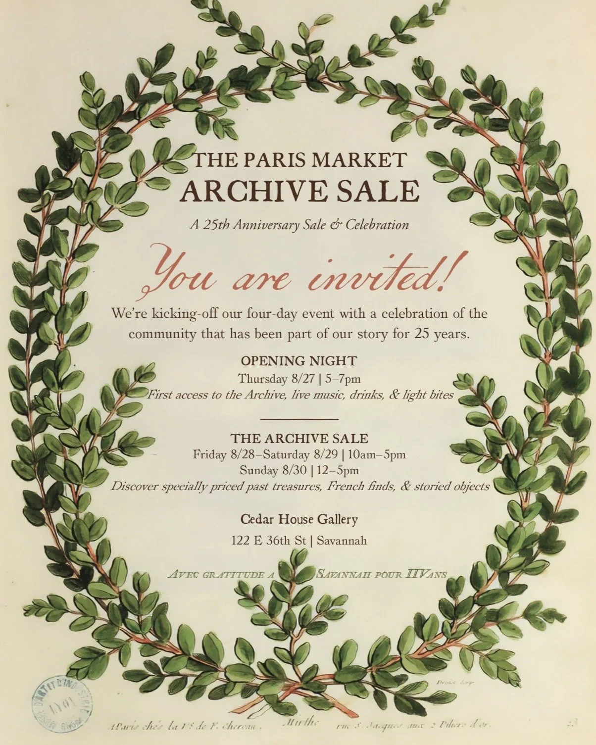 The Paris Market Archive Sale