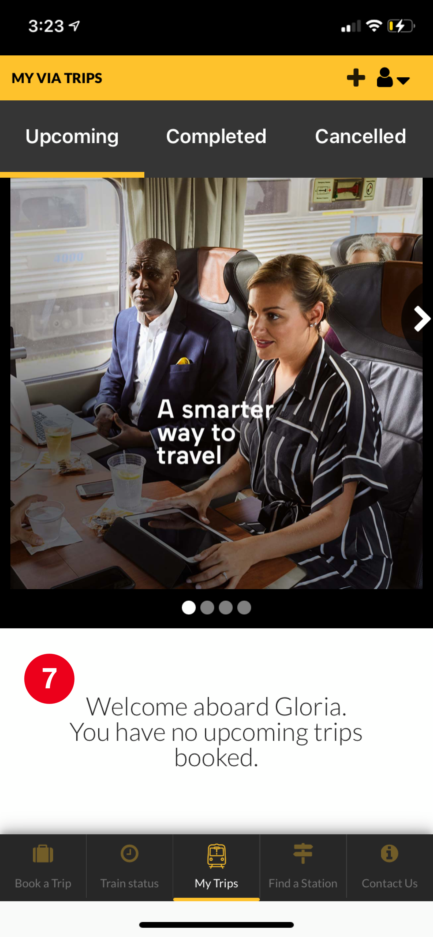 Customer home page