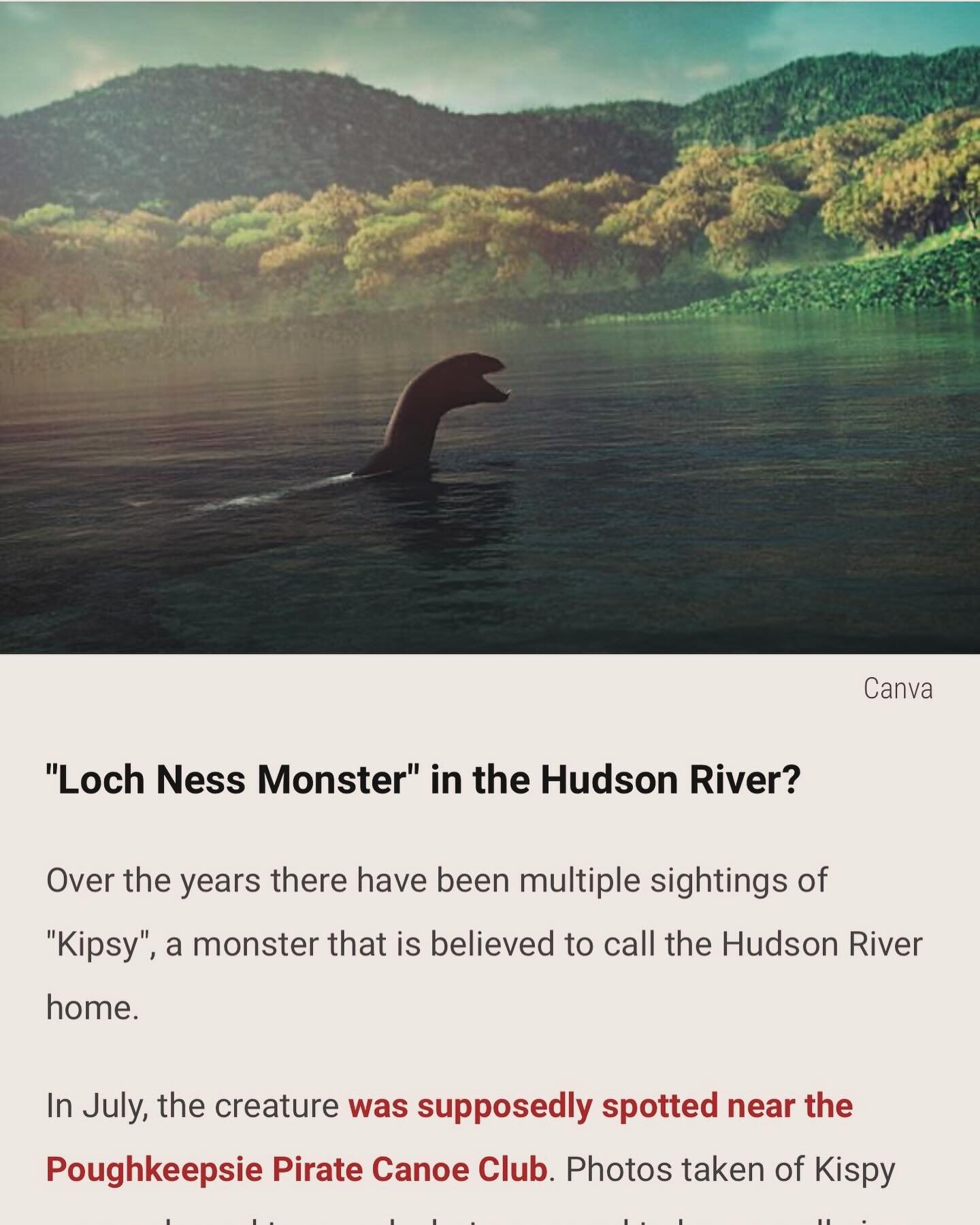 Via WPDH.com. #watermonster #watermonsters #monsters #cryptid #cryptids #cryptozoology #cryptozoologist #monster #fortean #hudsonriver #eerielights