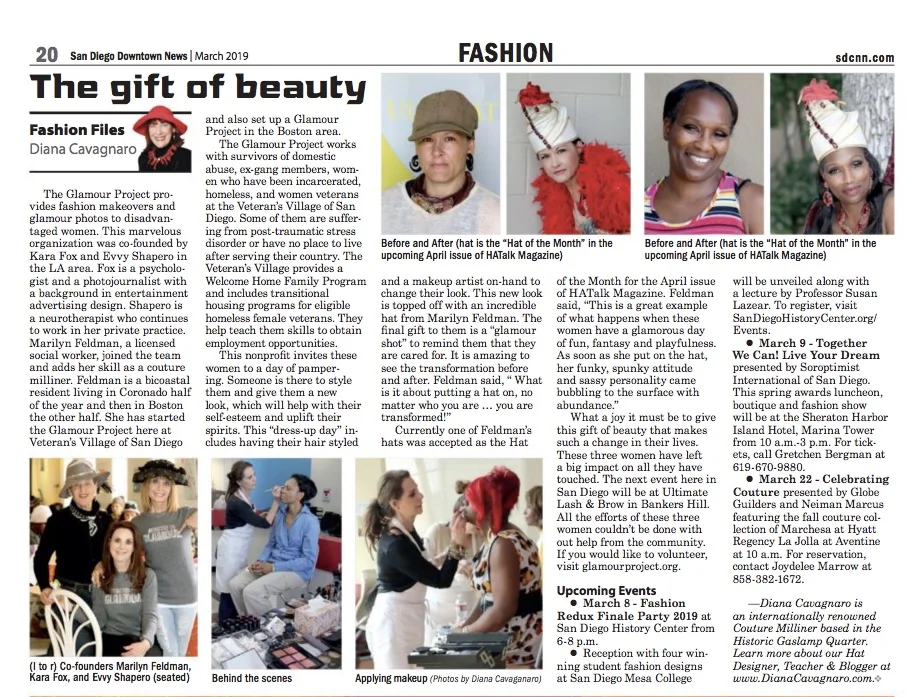 San Diego News, The Gift of Beauty By Diana Cavagnaro March 2019