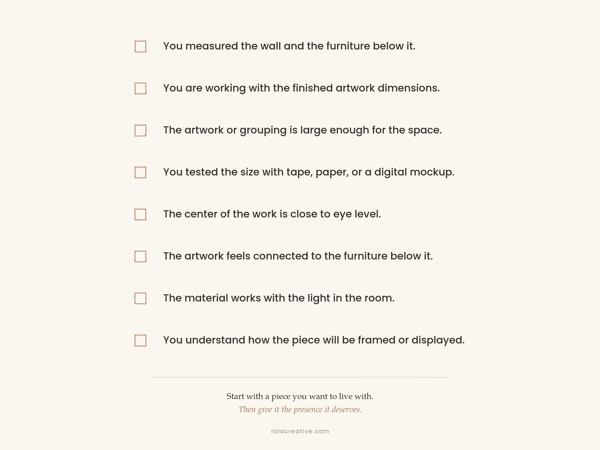 graphic displaying final checklist
