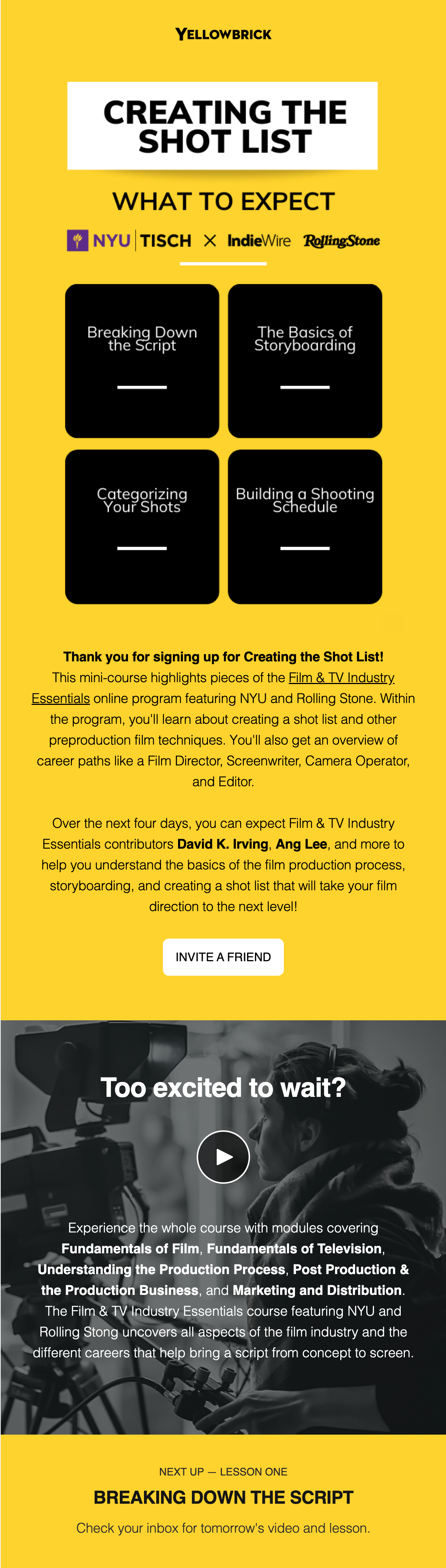 Creating the Shot List Mini-Course