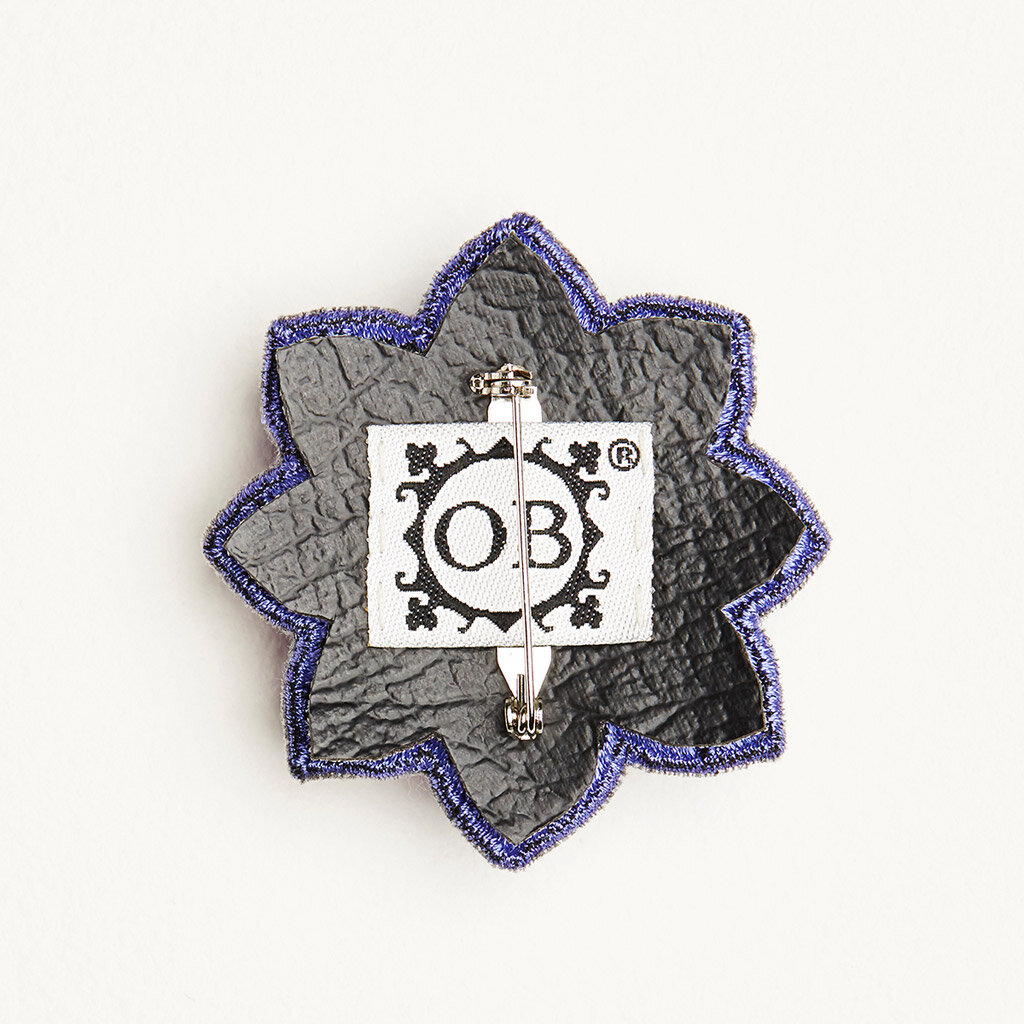 OB Dahlia embroidered brooch DLA1 back