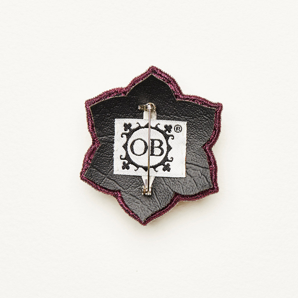 OB Rose embroidered brooch RSE2 back