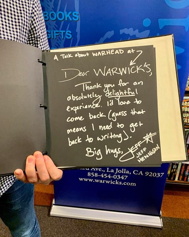 Many thanks to @warwicksbooks for hosting a talk about my book, WARHEAD. I hope to come back. Many thanks! #yabooks #warheadmemoir