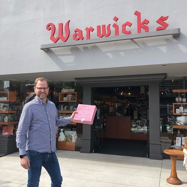 Bringing thank-you pastries to the staff at Warwick&rsquo;s Bookstore after a wonderful talk there on WARHEAD. Fun!