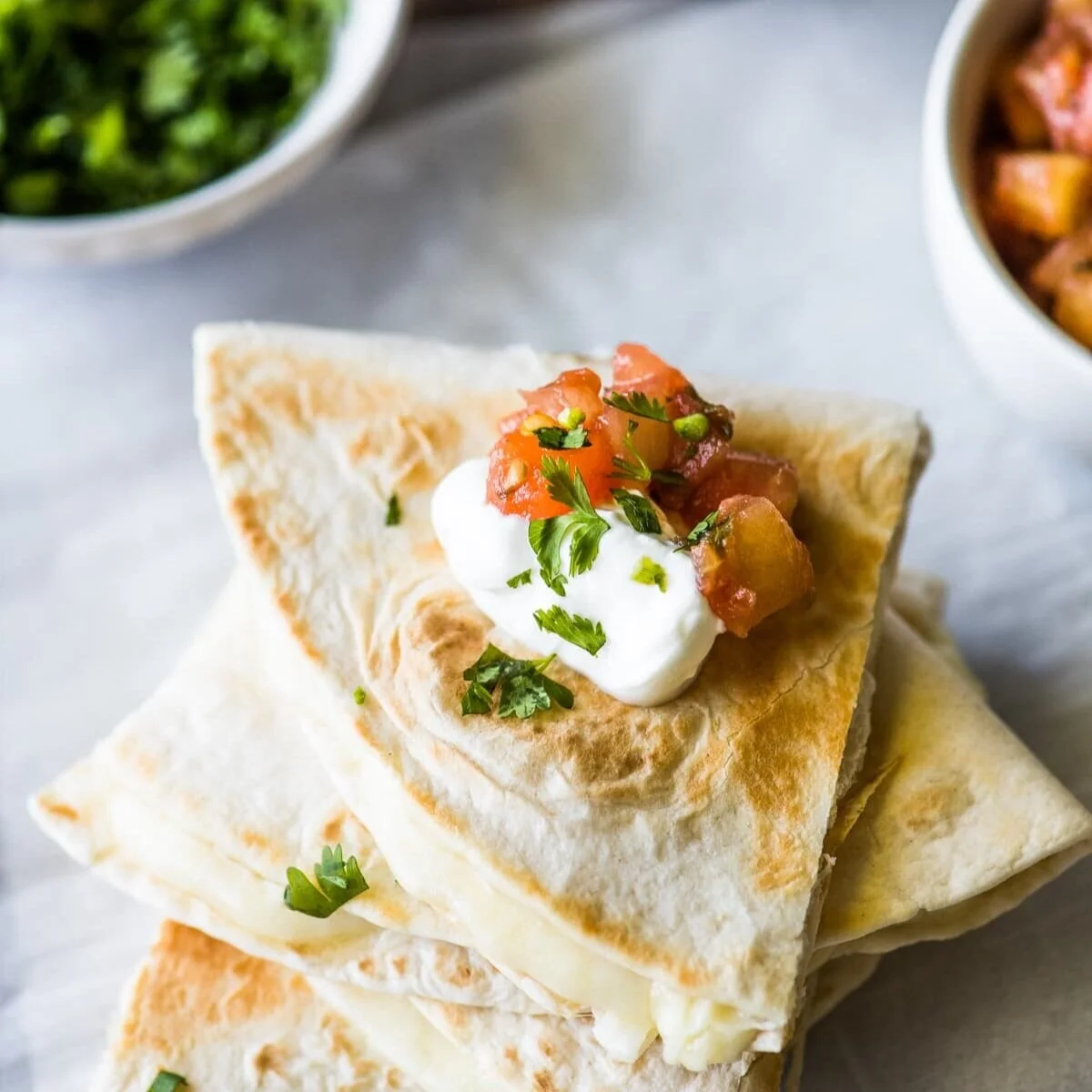 Easy, cheesy Queso &amp; Mushroom Quesadillas