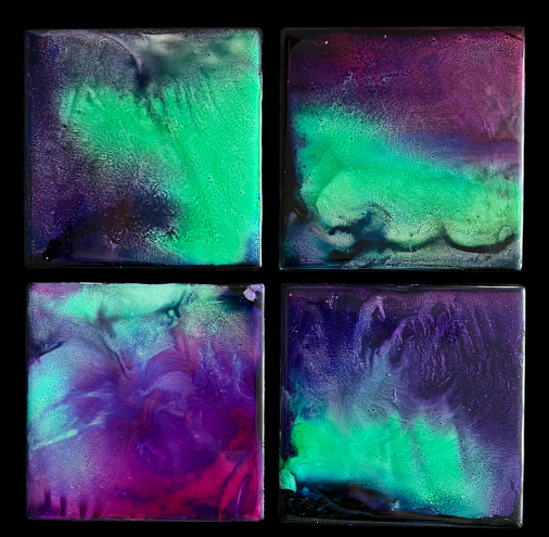 Coasters - Set of 4 - Northern Lights inspired