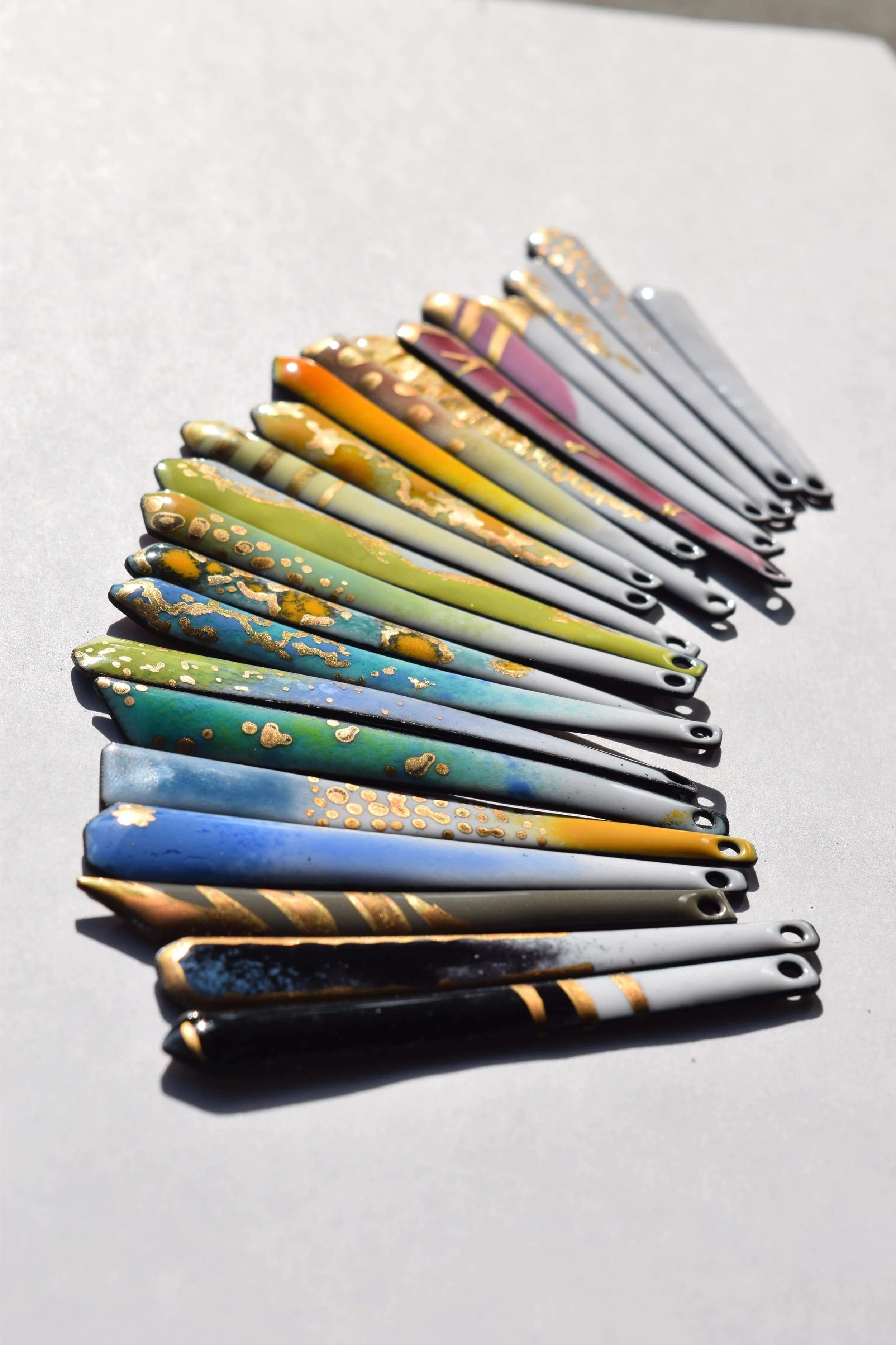 Custom Enamel Pendant  "Lady Ties"