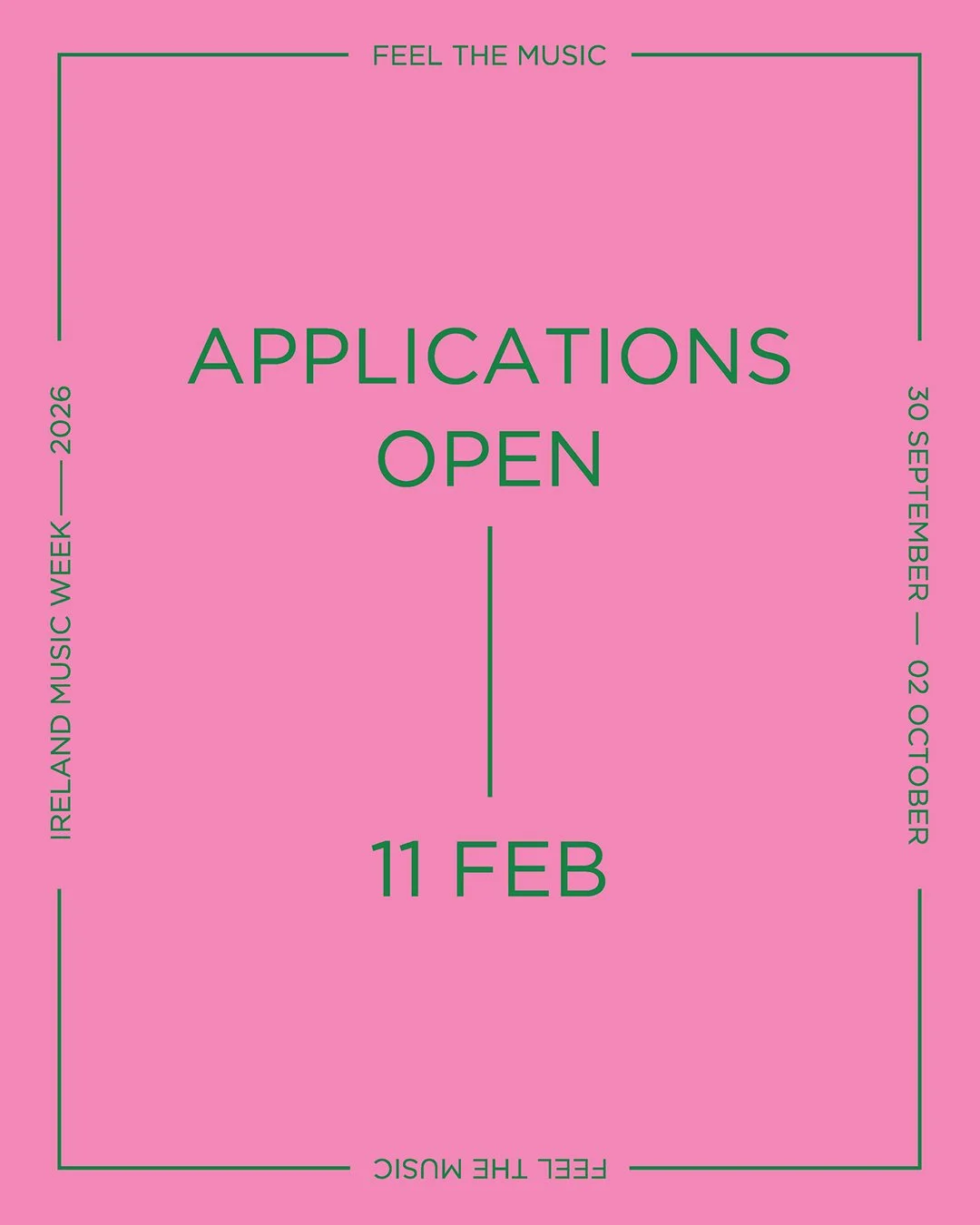 Applications for Ireland Music Week 2026 will Open February 11th!

Getting ready to apply? You can now check out our Artist Applications page ⚡
🔗 in Bio.

IMW 2025 will take place October 1-3rd 2026. Run by @first_music_contact with support from @cu