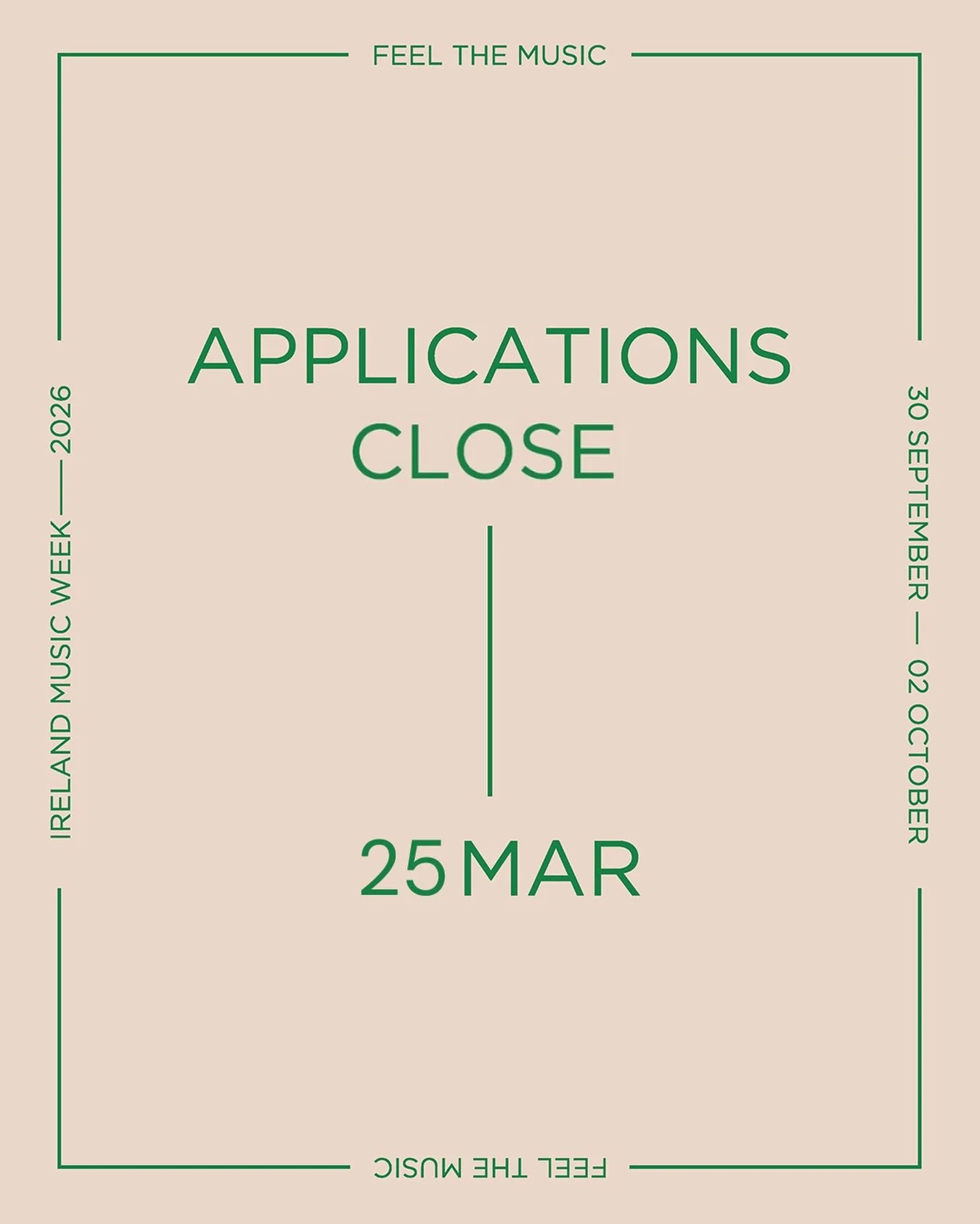 2 Weeks left to go! Get your applications in! 🩷

IMW is run by @first_music_contact supported by @cultureireland and @artscouncilireland 

IMW 2026 partners include @warnermusicireland @claddaghrecords @sonymusicireland @raap_ireland @anthemvinyl @s