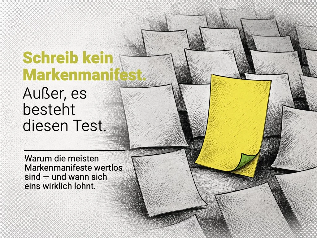 Schreib kein Markenmanifest. Außer, es besteht diesen Test.