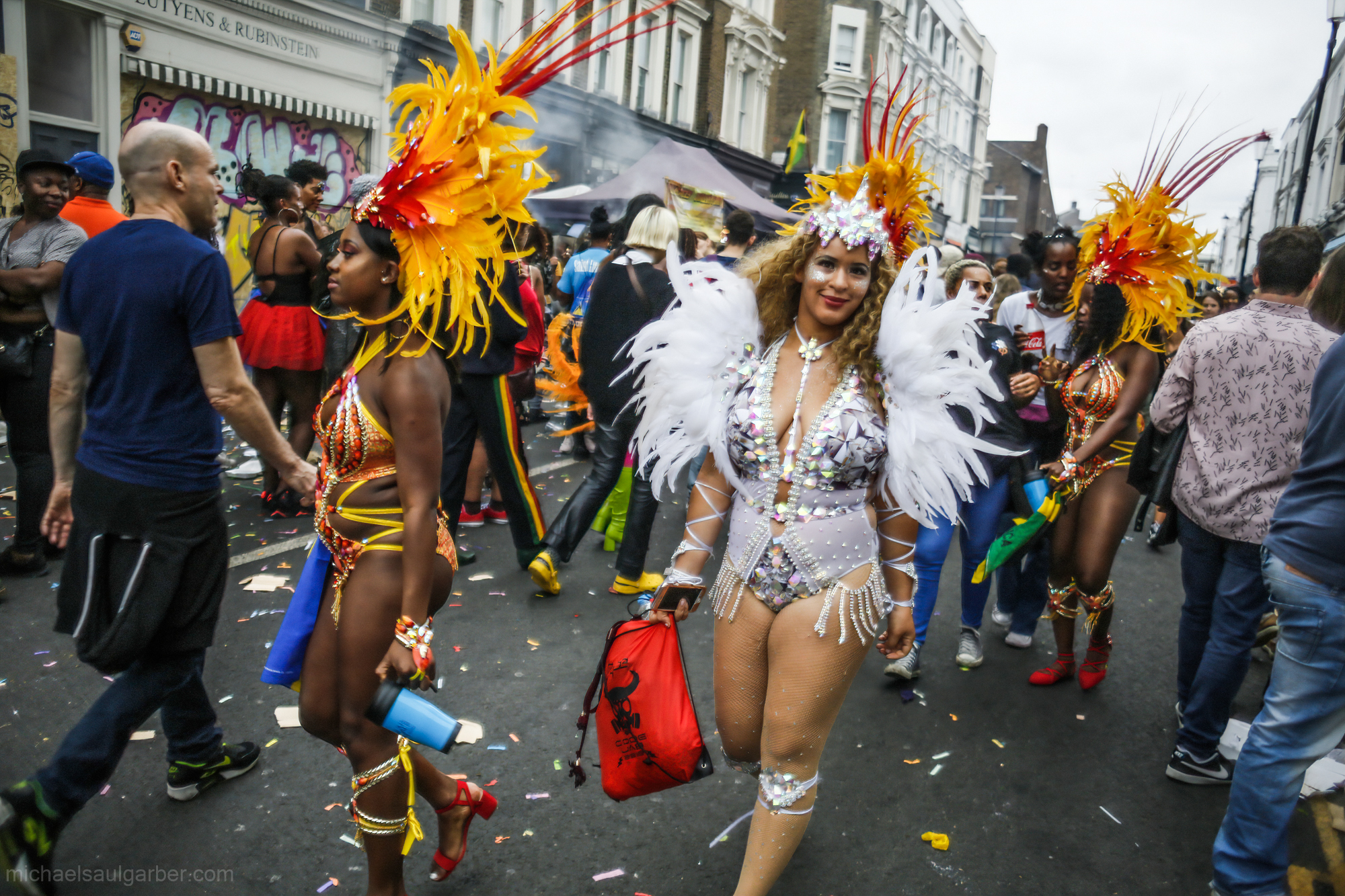 People from the West Indies transplanted the tradition of Carnival costumes to London, Notting Hill Carnival, 2018