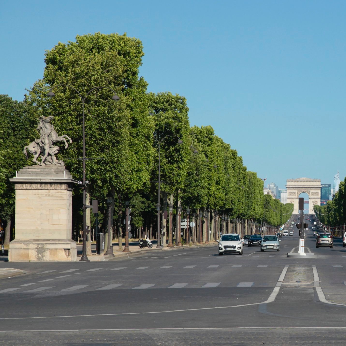 Champs-Elysées and Arc de Triomphe