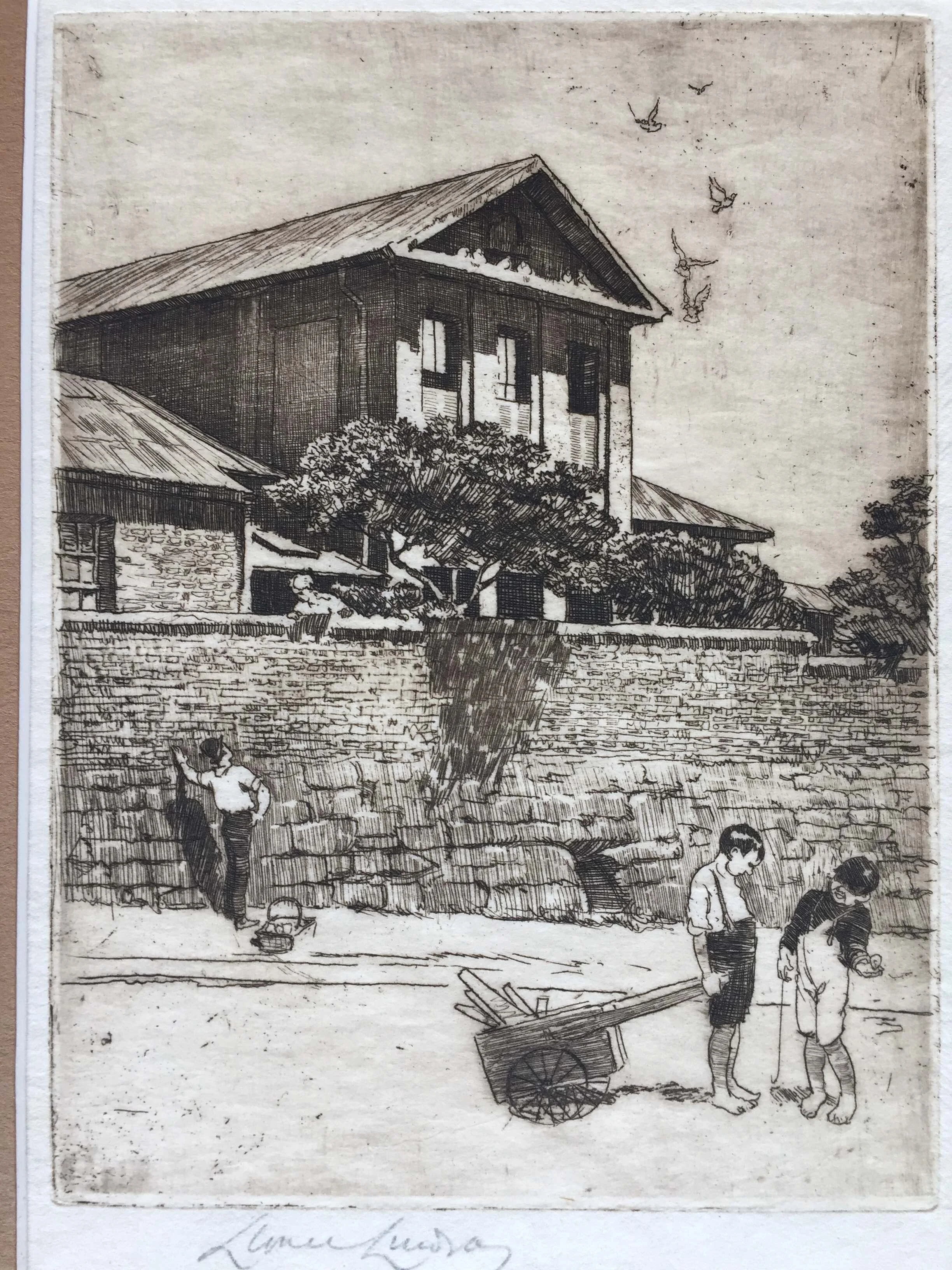 Lionel Lindsay | Birthplace of David Scott Mitchell, Cumberland Street Sydney 1913 | SOLD