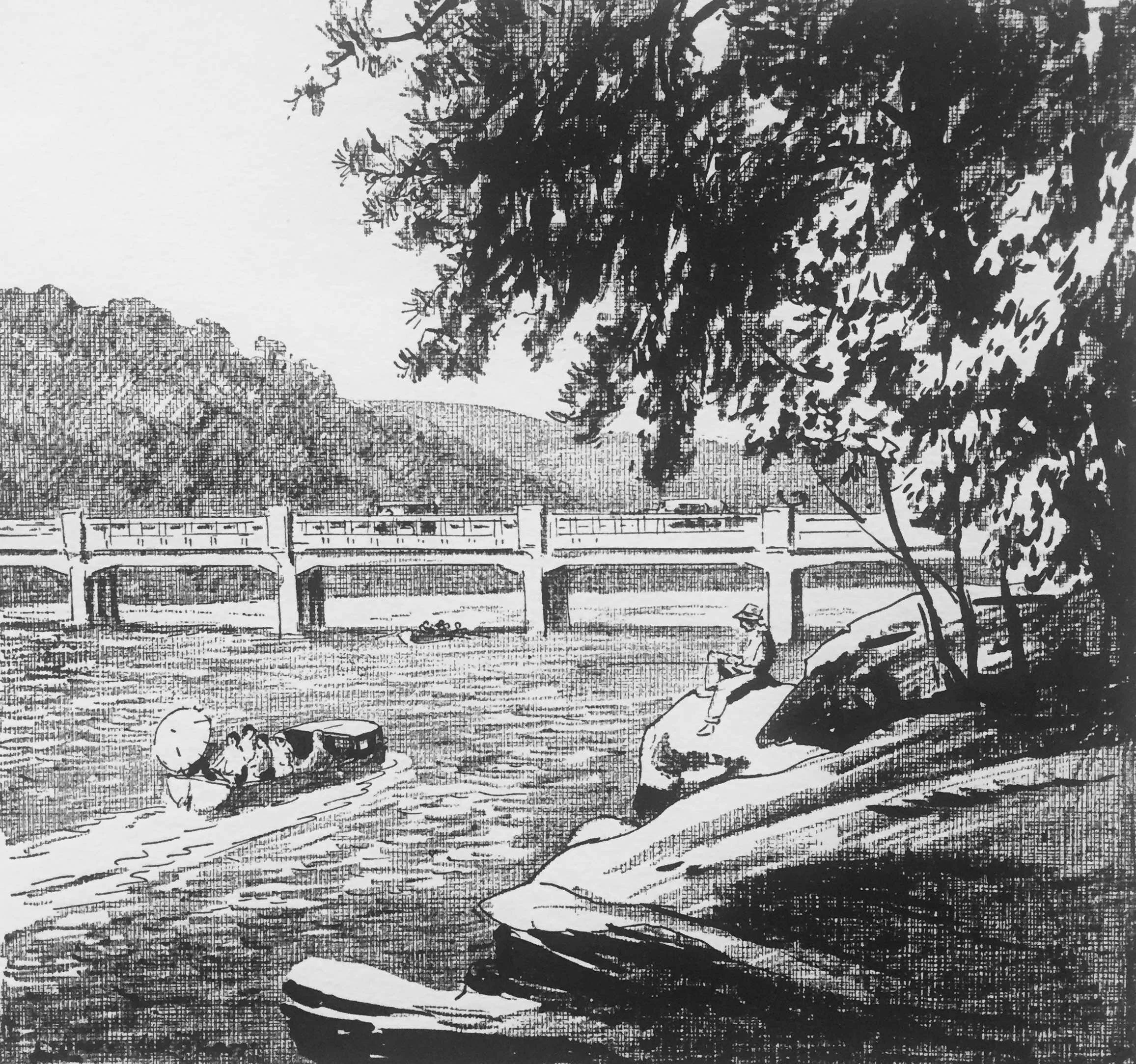 Lionel Lindsay | Roseville Bridge Middle Harbour c1924 | SOLD