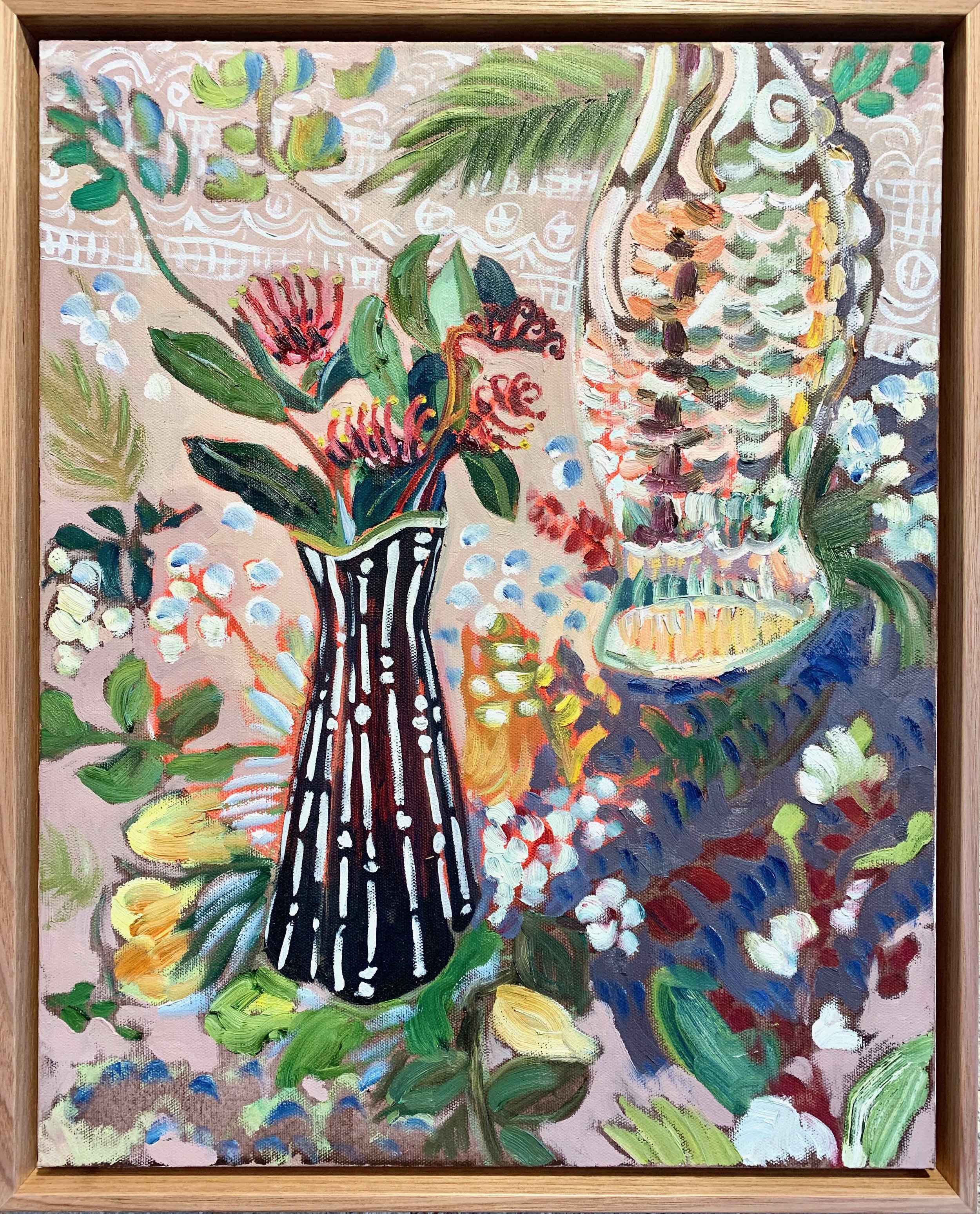 Rachel Hannan | Grevilleas and Fish Bottle | SOLD