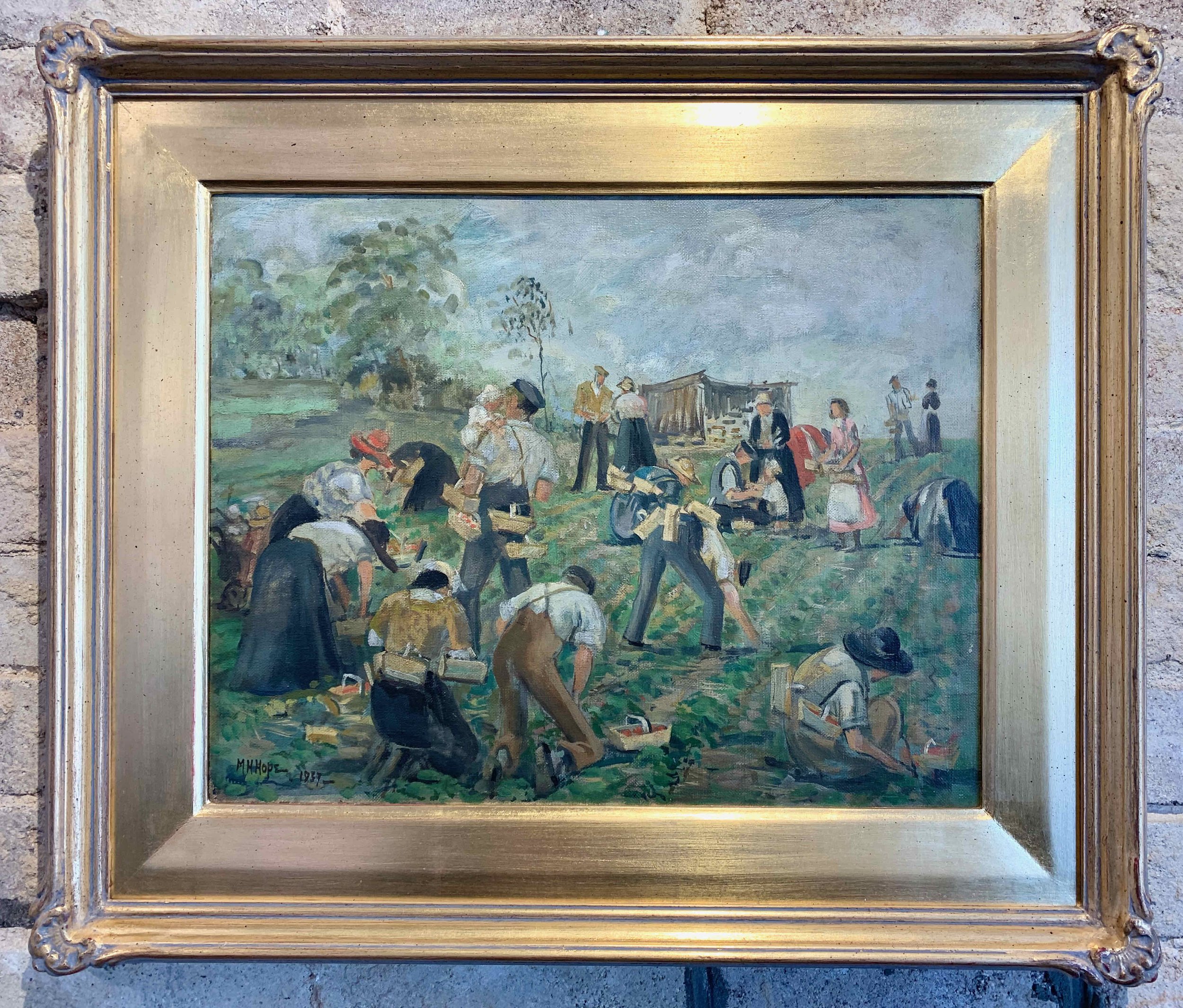 Muriel Holinger Hope | Strawberry Picking. Norwich 1937