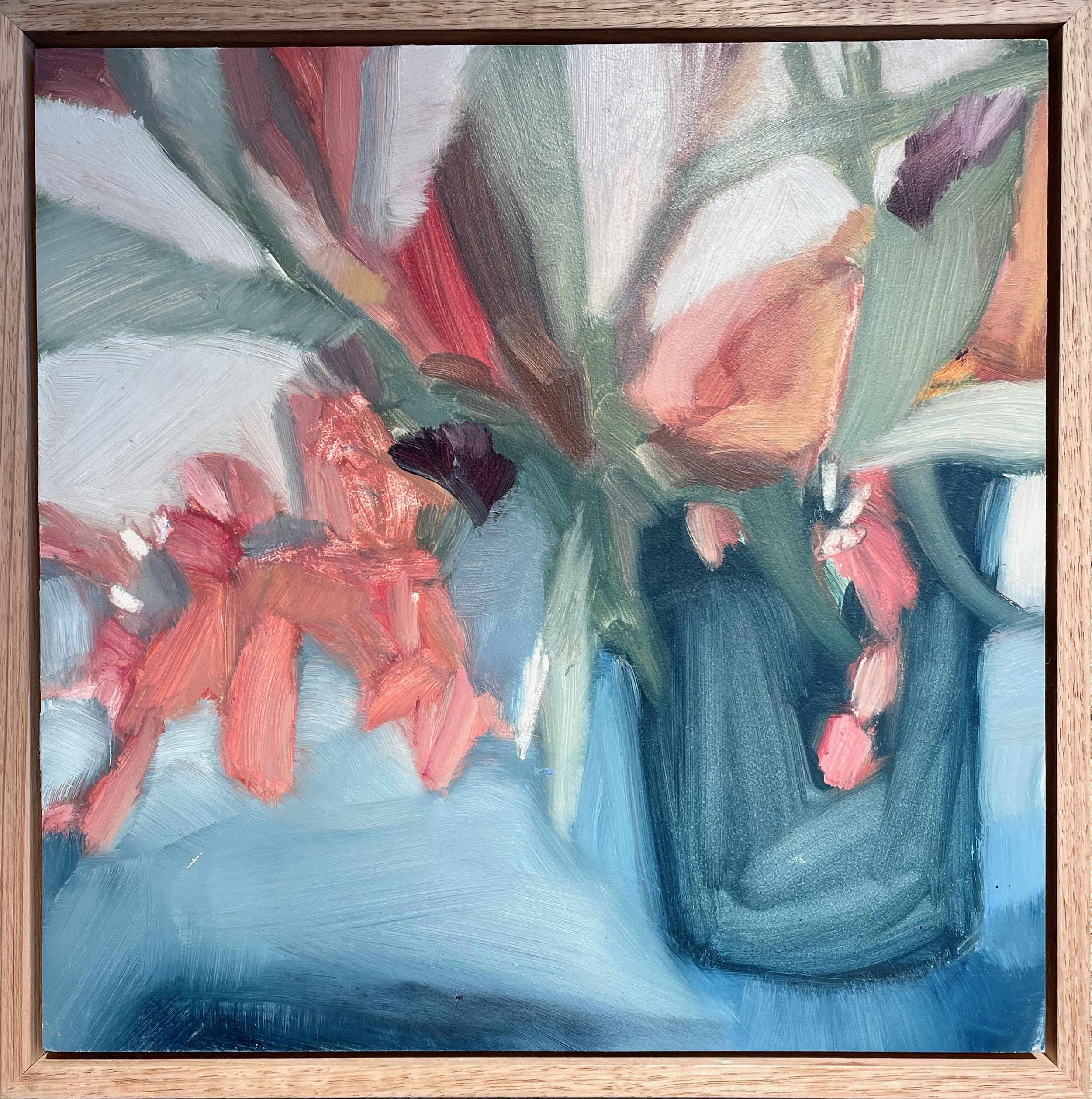 Jane Canfield | Pink Flowers, Blue Shadows SOLD